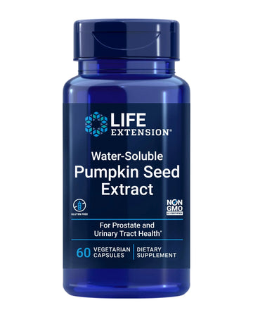 Life Extension Water-Soluble Pumpkin Seed Extract, Promotes Prostate & Urinary Tract Health, Bladder Health Support, Men, Women, Gluten-Free, Non-GMO, Vegetarian, 60 Capsules Life Extension buy supplements canada