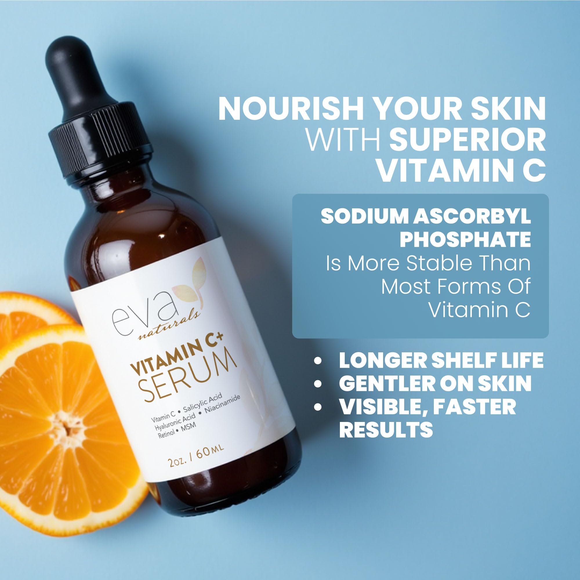 Eva Naturals Vitamin C Serum for Face – Anti Aging Dark Spot Remover & Corrector with Retinol, Hyaluronic Acid Eva Naturals buy supplements canada