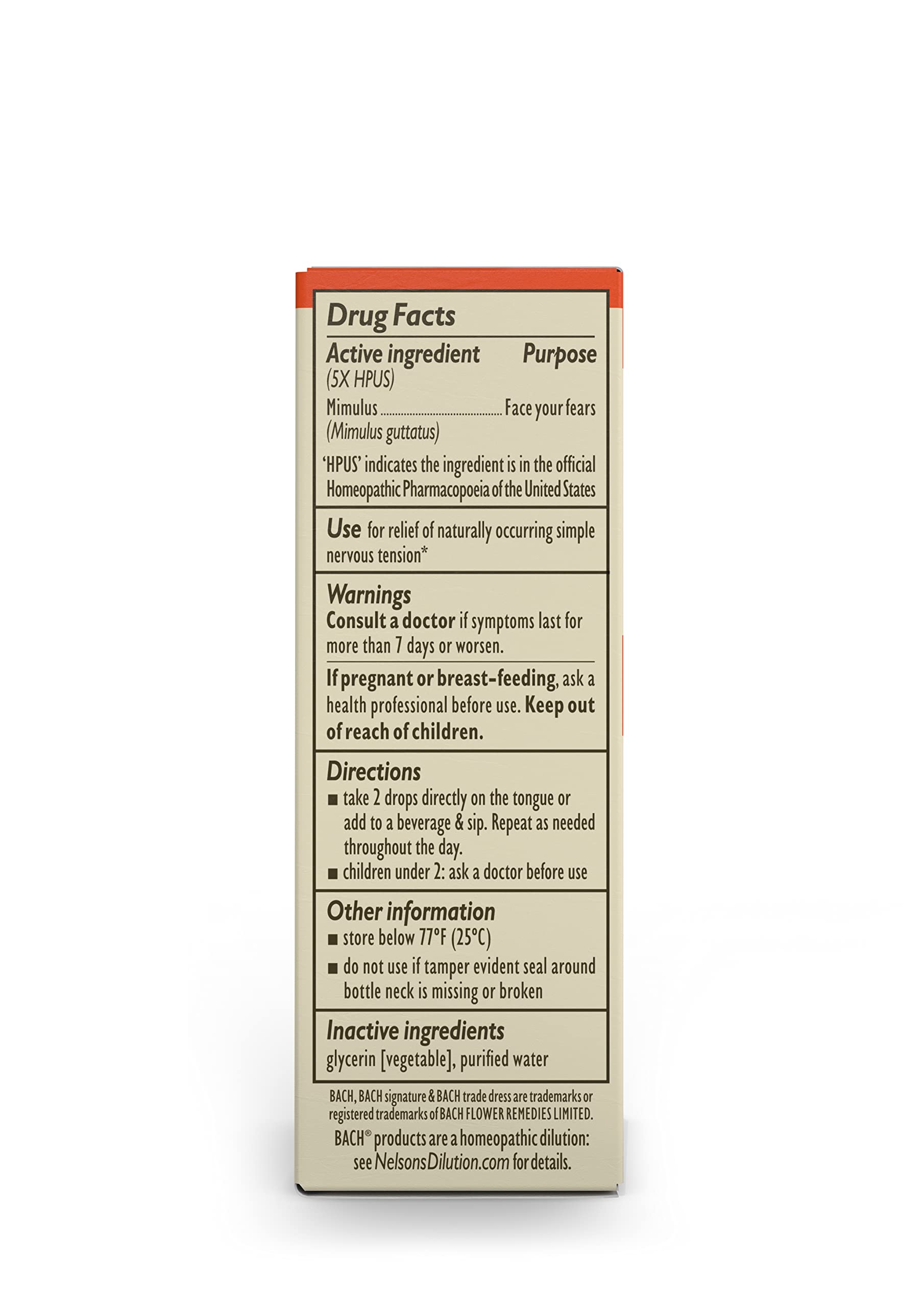 Bach Original Flower Remedies, Mimulus for Facing Fears (Non-Alcohol Formula), Natural Homeopathic Bach buy supplements canada