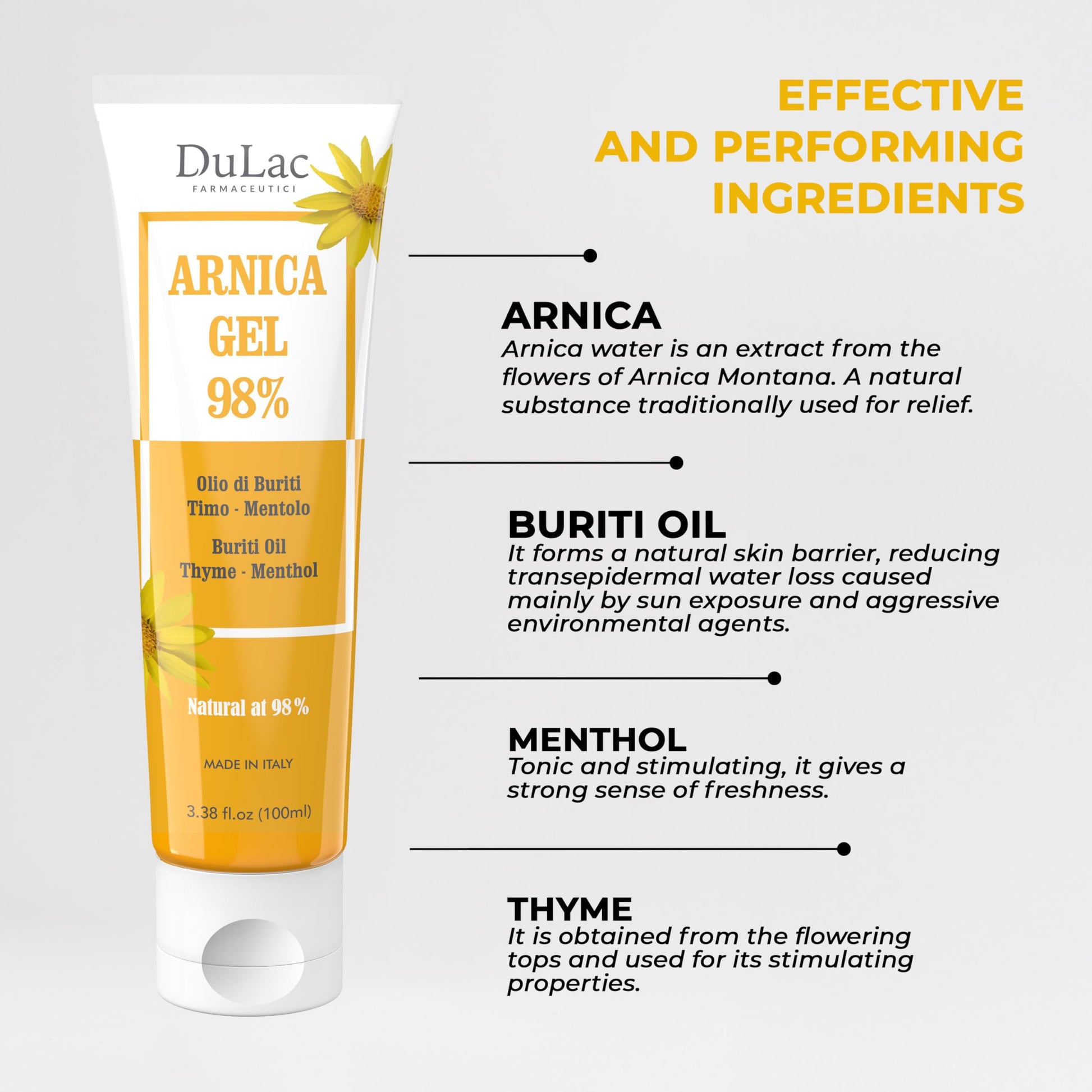 Dulac Arnica Body Massage Gel – Water-Based Cosmetic Massage Gel with Arnica Montana, Fast-Absorbing Lightweight Texture, Non-Greasy Feel, Dermatologically Tested, 3.38 Fl Oz DULÀC FARMACEUTICI 1982 buy supplements canada