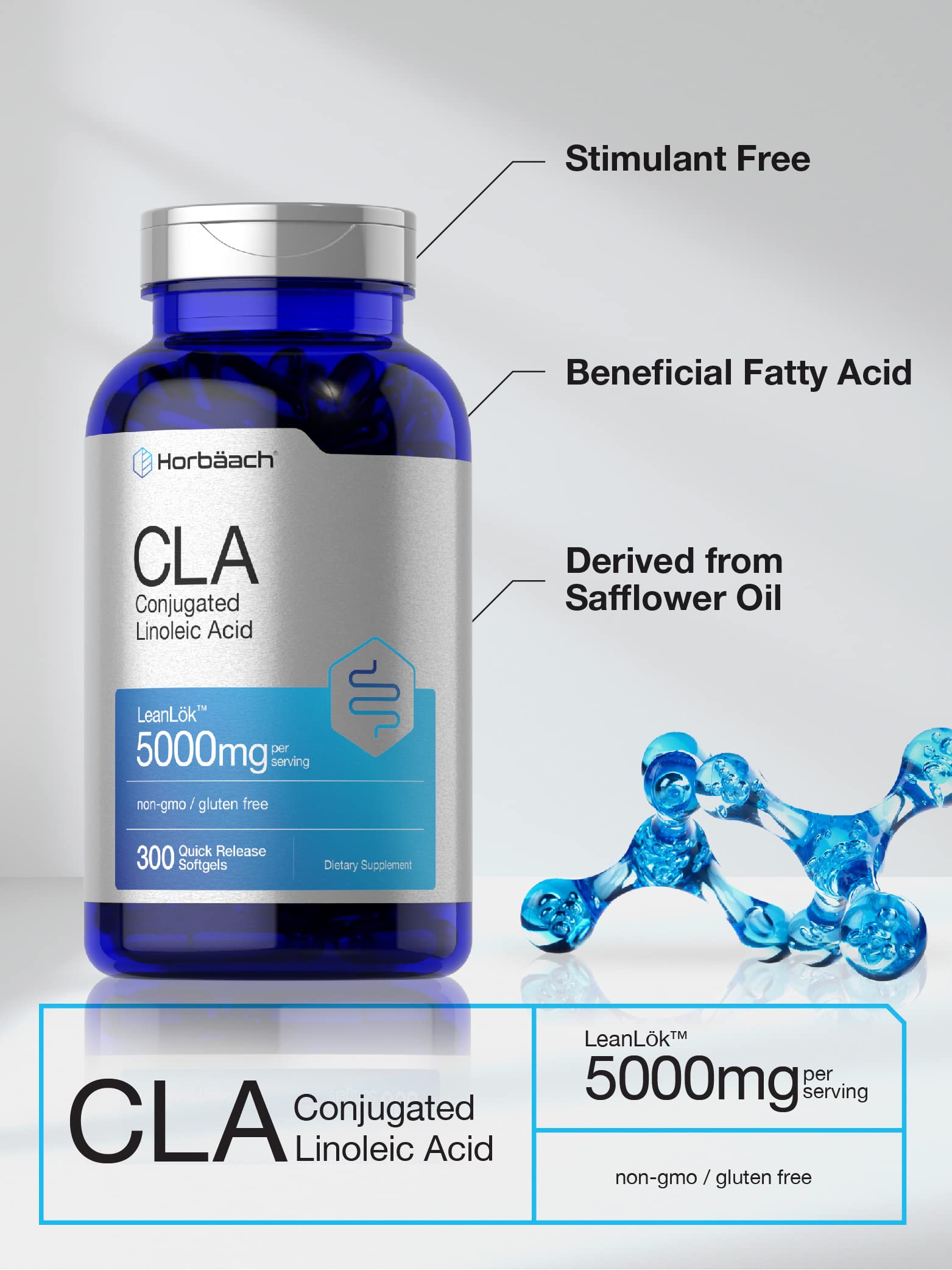 CLA Supplement | 300 Softgel Pills | Maximum Potency | Conjugated Lineolic Acid from Horbäach buy supplements canada