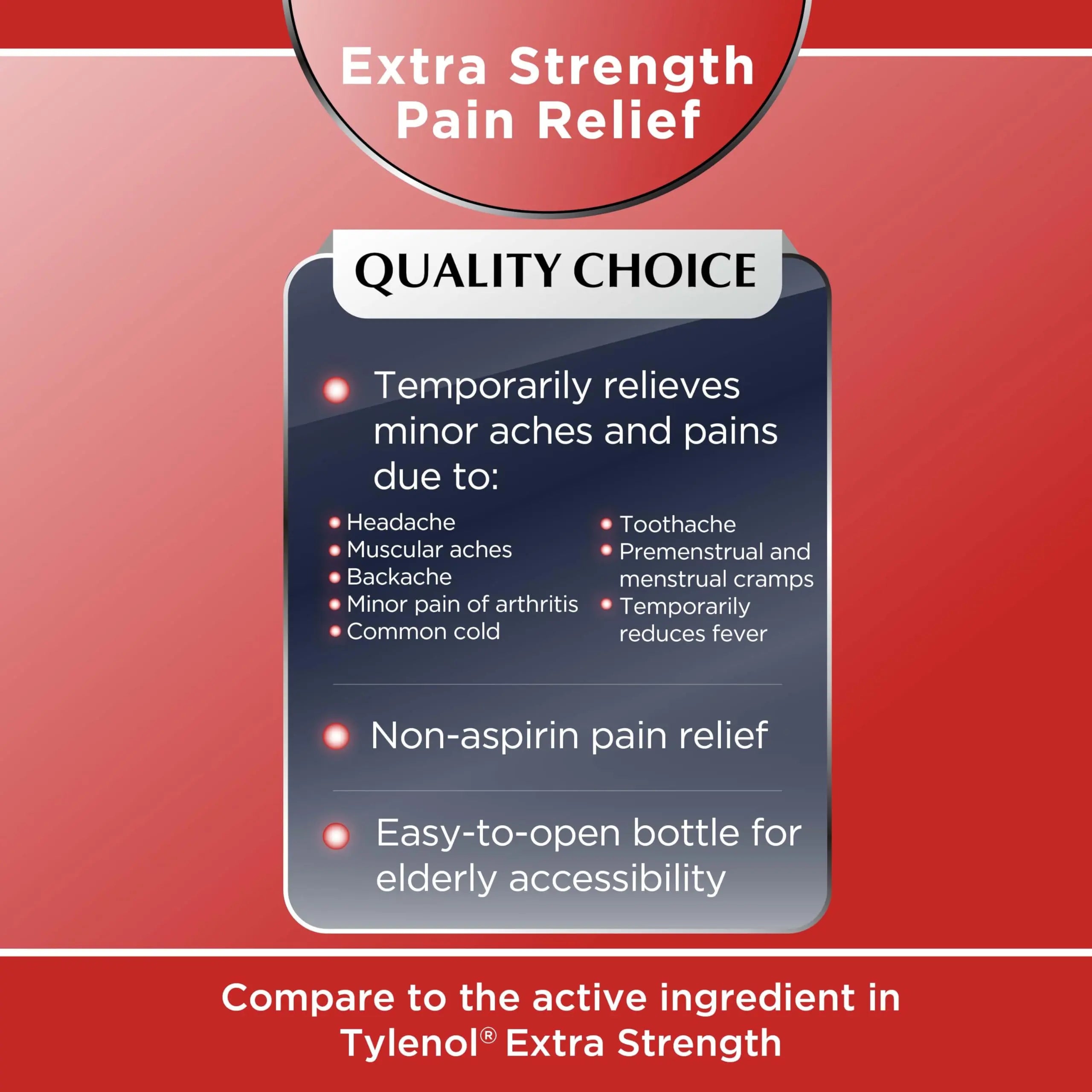 Quality Choice Easy Open Extra Strength Pain Relief, Acetaminophen 500mg Extra Strength, Pain Reliever and Fever Reducer for Headache, Backache, Toothache and Muscle Aches, 150 Count Bottle. Quality Choice buy supplements canada