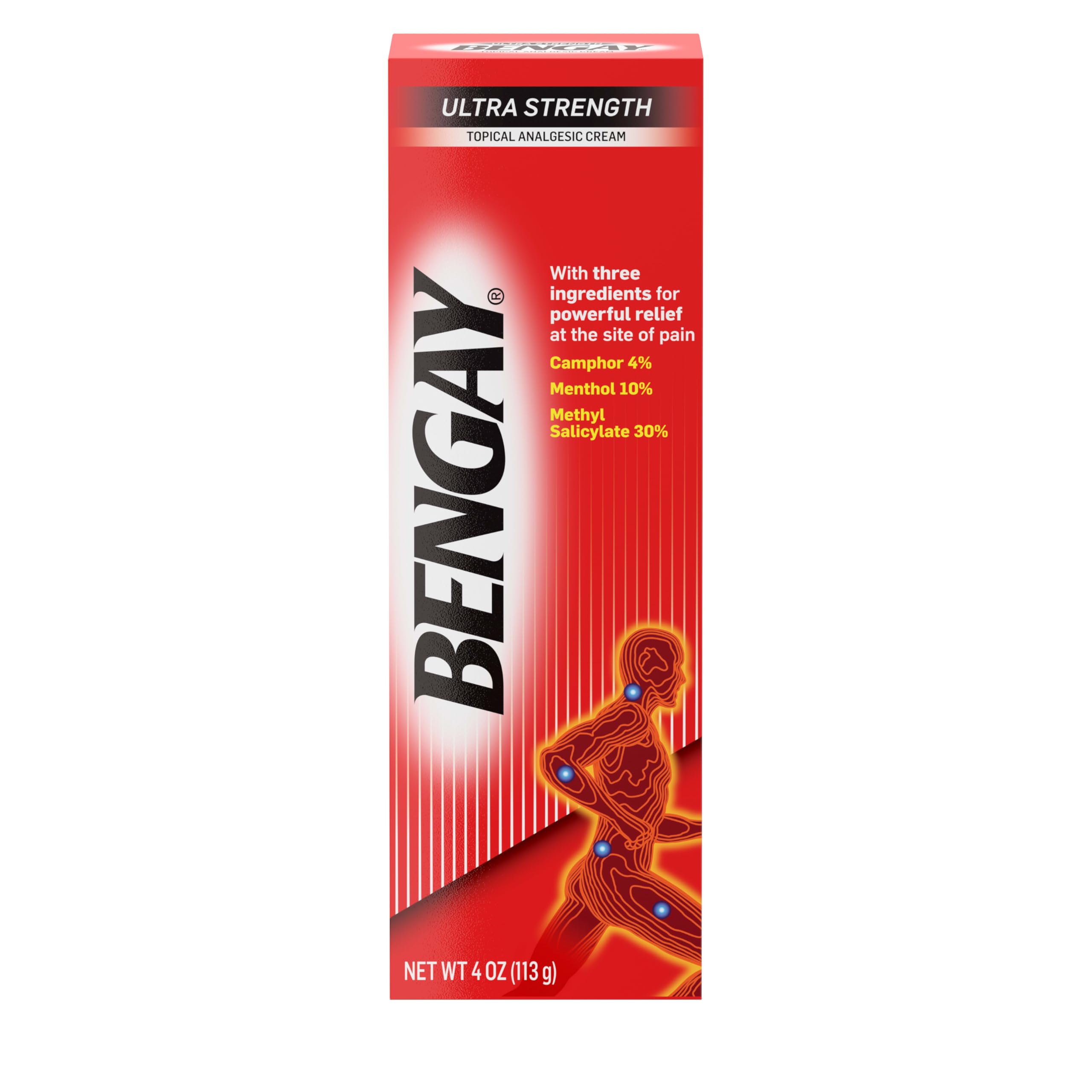 Bengay Ultra Strength Topical Pain Relief Cream, Non-Greasy Topical Analgesic for Minor Arthritis, Muscle, Joint and Back Pain, Camphor, Menthol and Methyl Salicylate, 4 OZ Bengay buy supplements canada