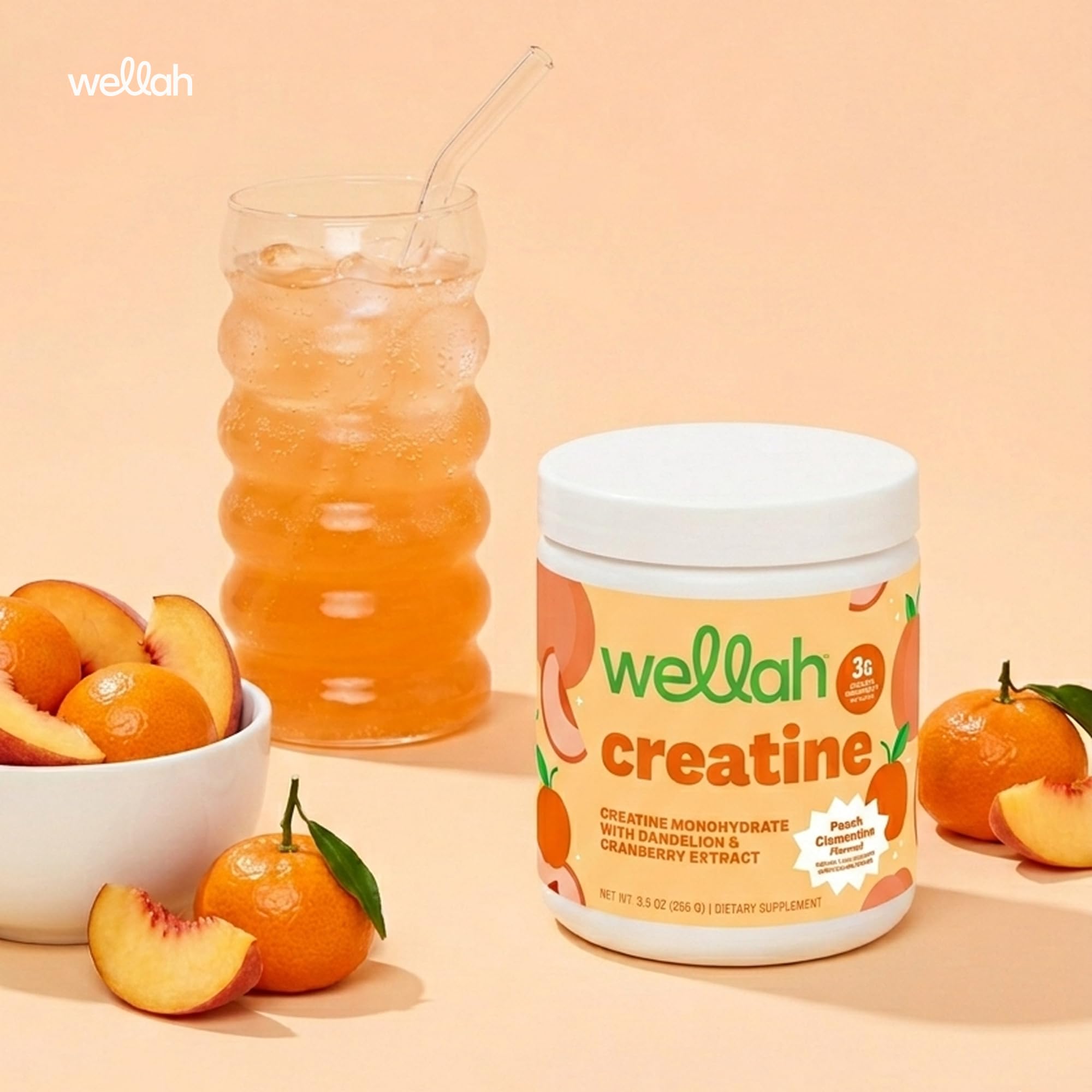 Wellah Creatine for Women - Creatine Monohydrate with Dandelion & Cranberry Extract (50 Servings, Clementine Peach) Wellah buy supplements canada
