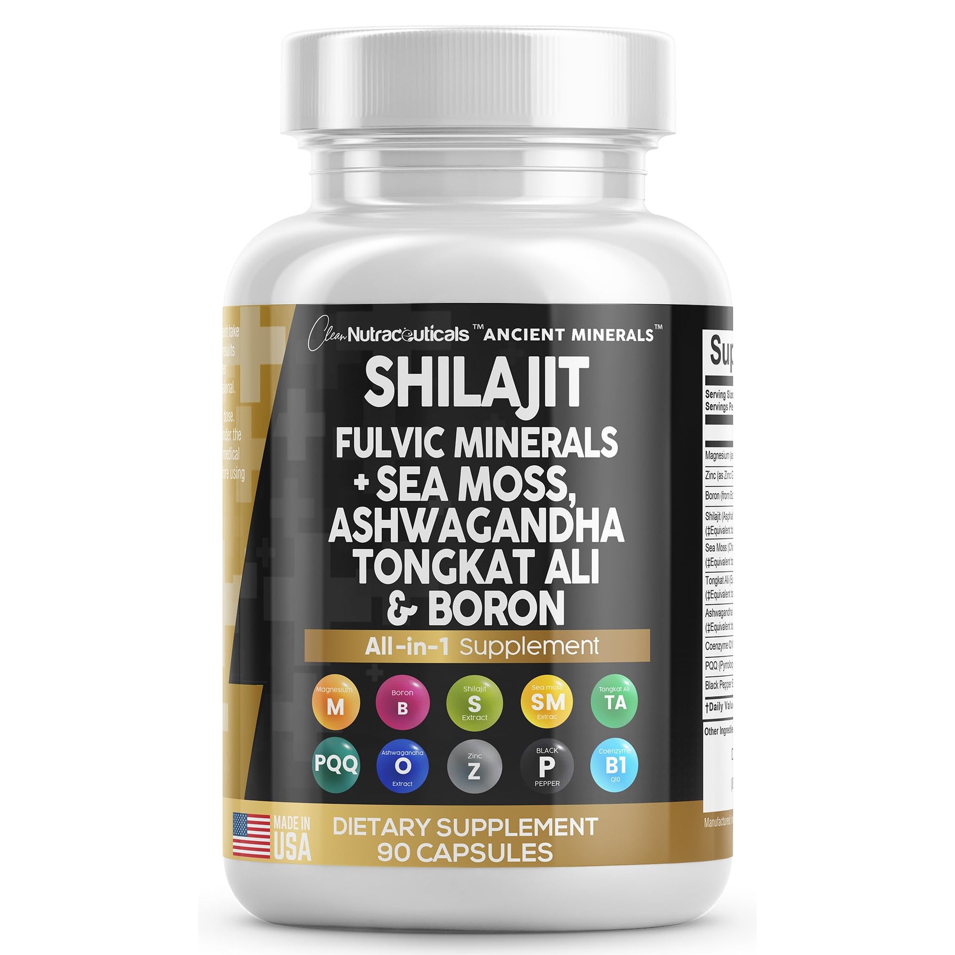 Pure Shilajit Supplement 10,000mg Himalayan w Sea Moss 6000mg Clean Nutraceuticals buy supplements canada