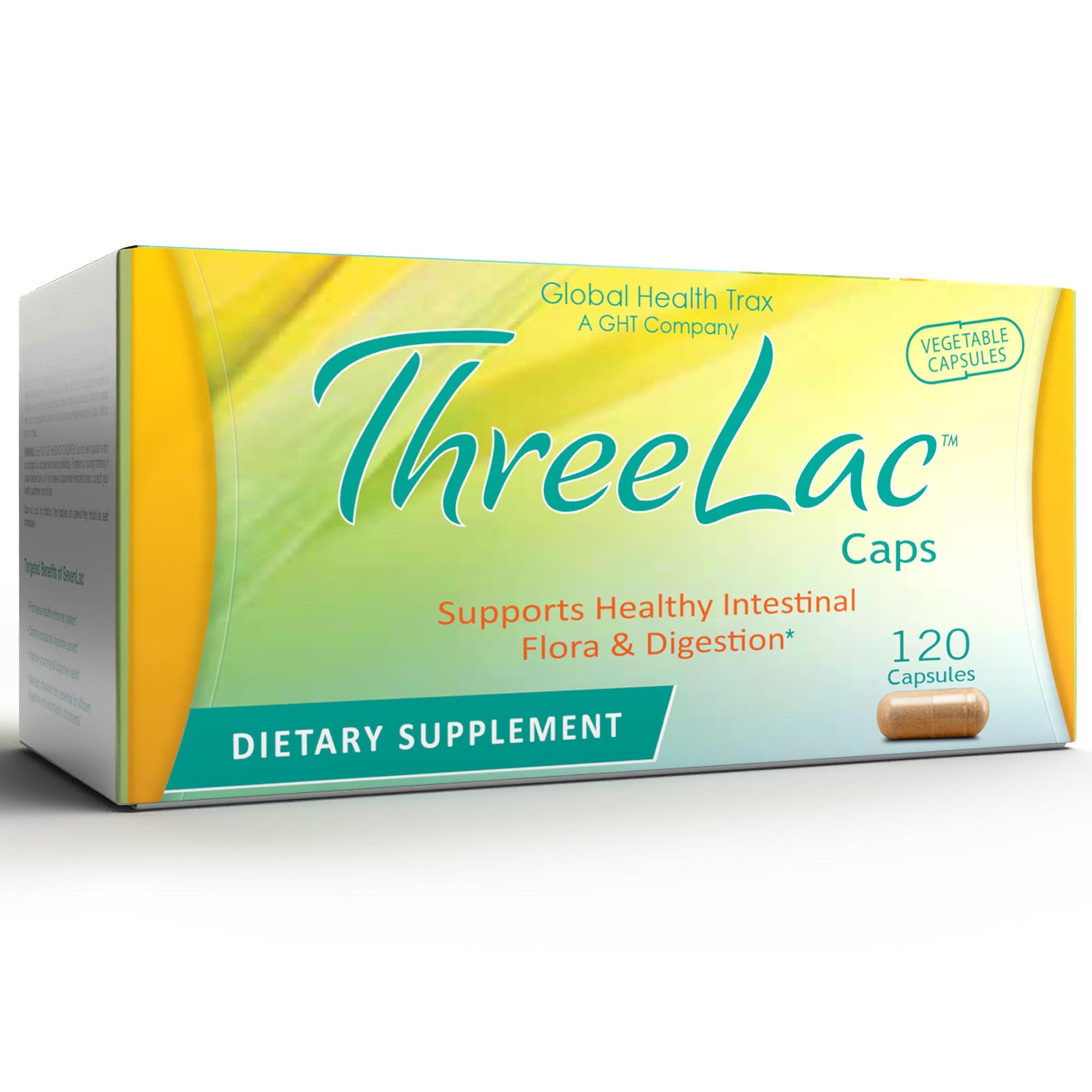 Global Health Trax GHT - ThreeLac Probiotic Capsules, 120 Count - Comprehensive Digestive Support for Men, Women, and Children - Immune System and Gut Balance, Non-GMO ght Global Health Trax buy supplements canada