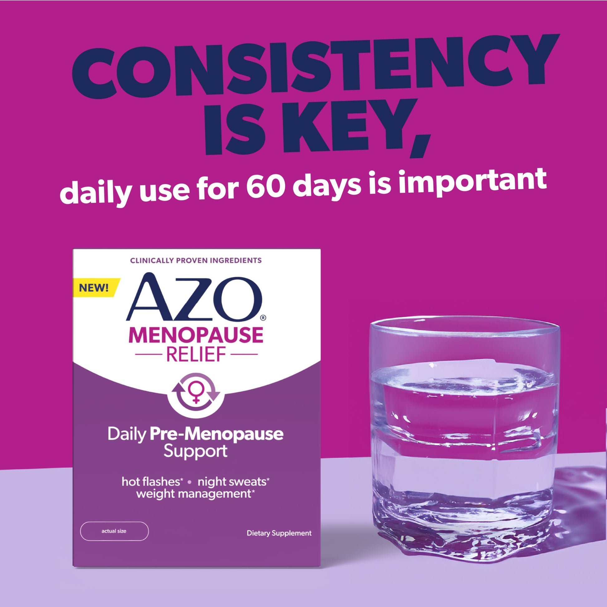 AZO® Daily Pre-Menopause Relief Perimenopause Supplements for Women, Hot Flash, Night Sweat and Healthy Weight Management Support* - 30 Count AZO buy supplements canada