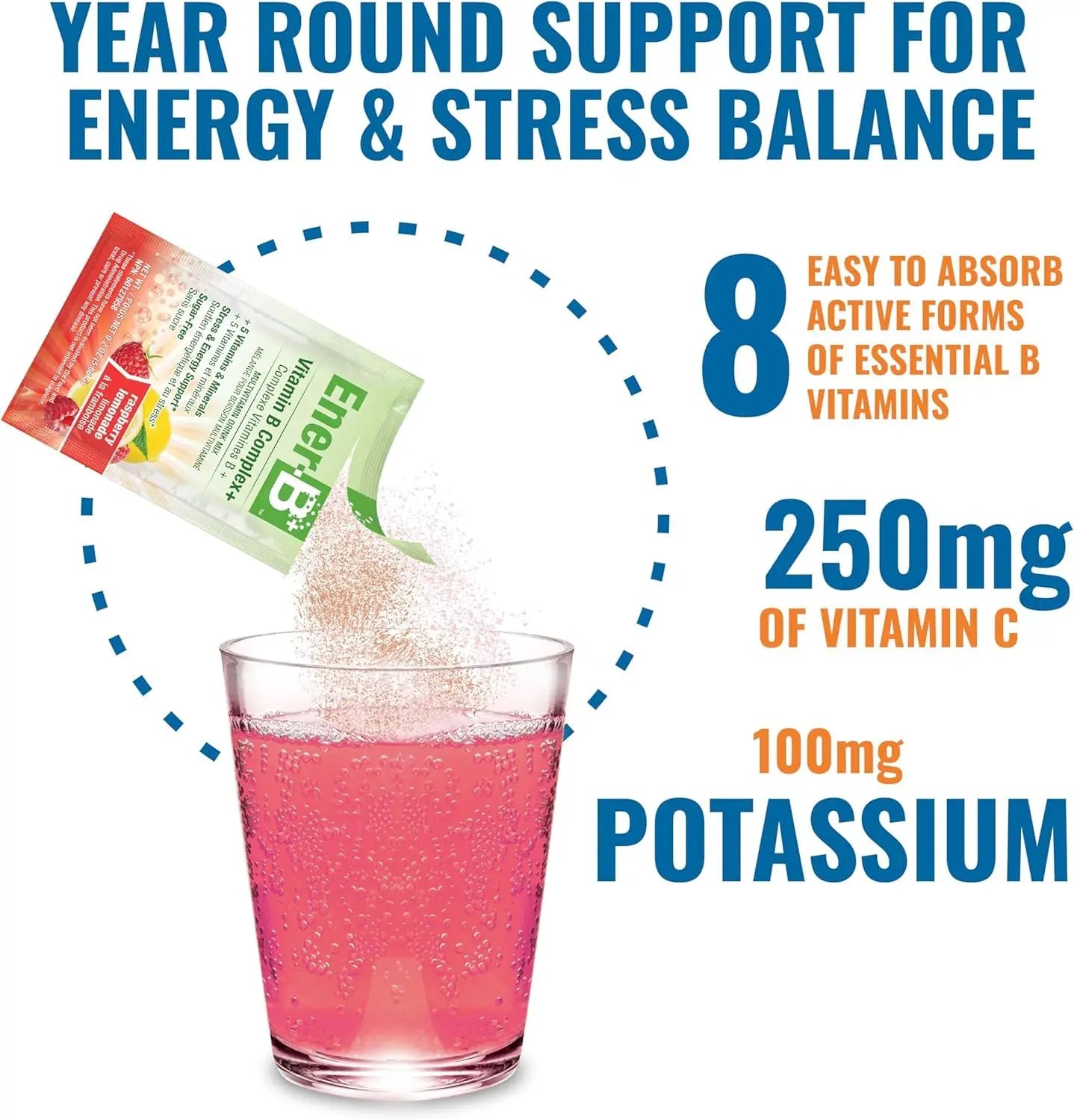 Ener-B+ Sugar Free Multivitamin Drink Mix - Vitamin Packets for Water, Electrolytes Powder No Sugar, Hydration Boost Packets, Zero Sugar Ener-Life buy supplements canada