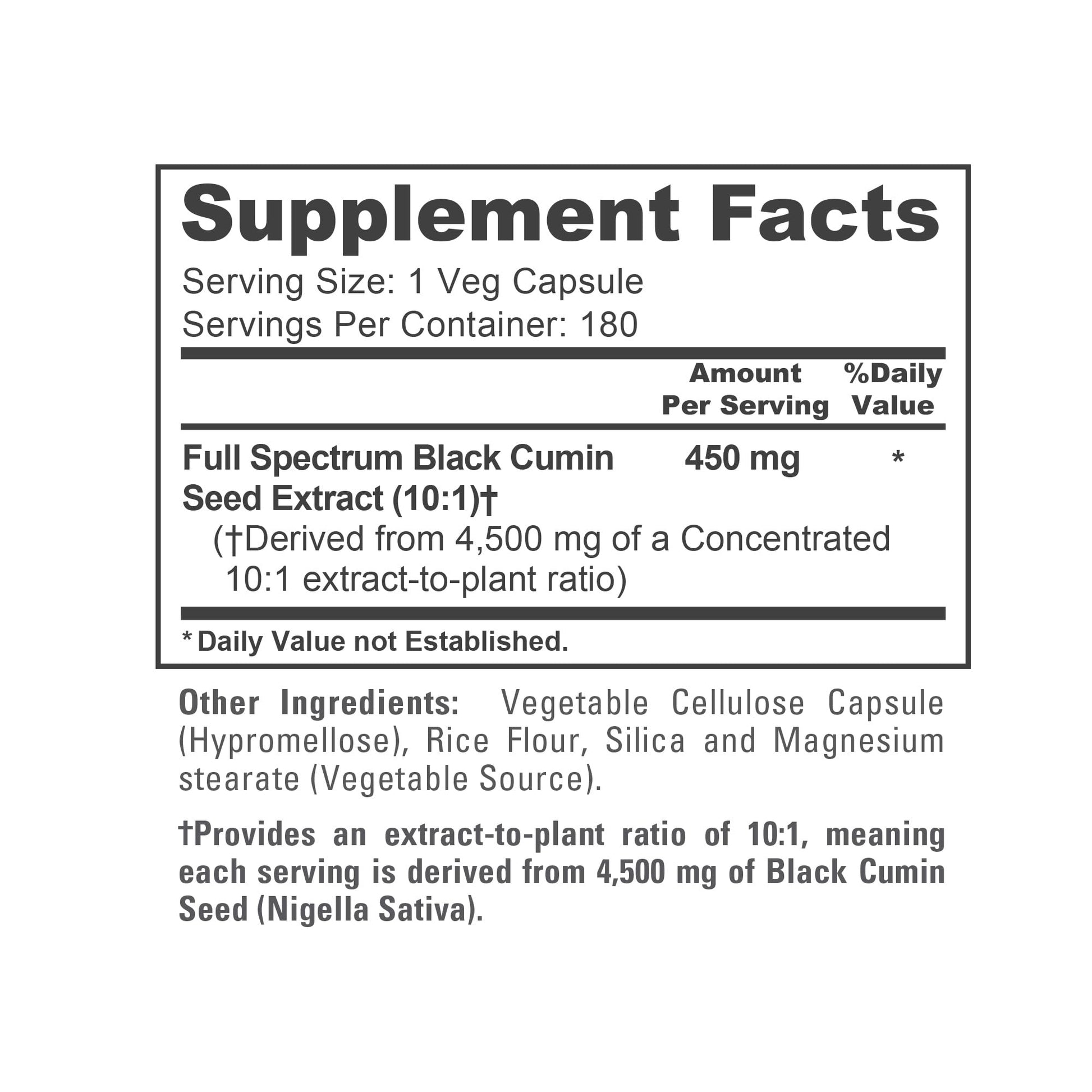 NusaPure Full Spectrum Black Cumin Seed 10:1 Extract, 450 mg Equivalent to 4,500mg 180 Veggie Powder Caps Non-GMO, Vegan Non-Oily NusaPure buy supplements canada