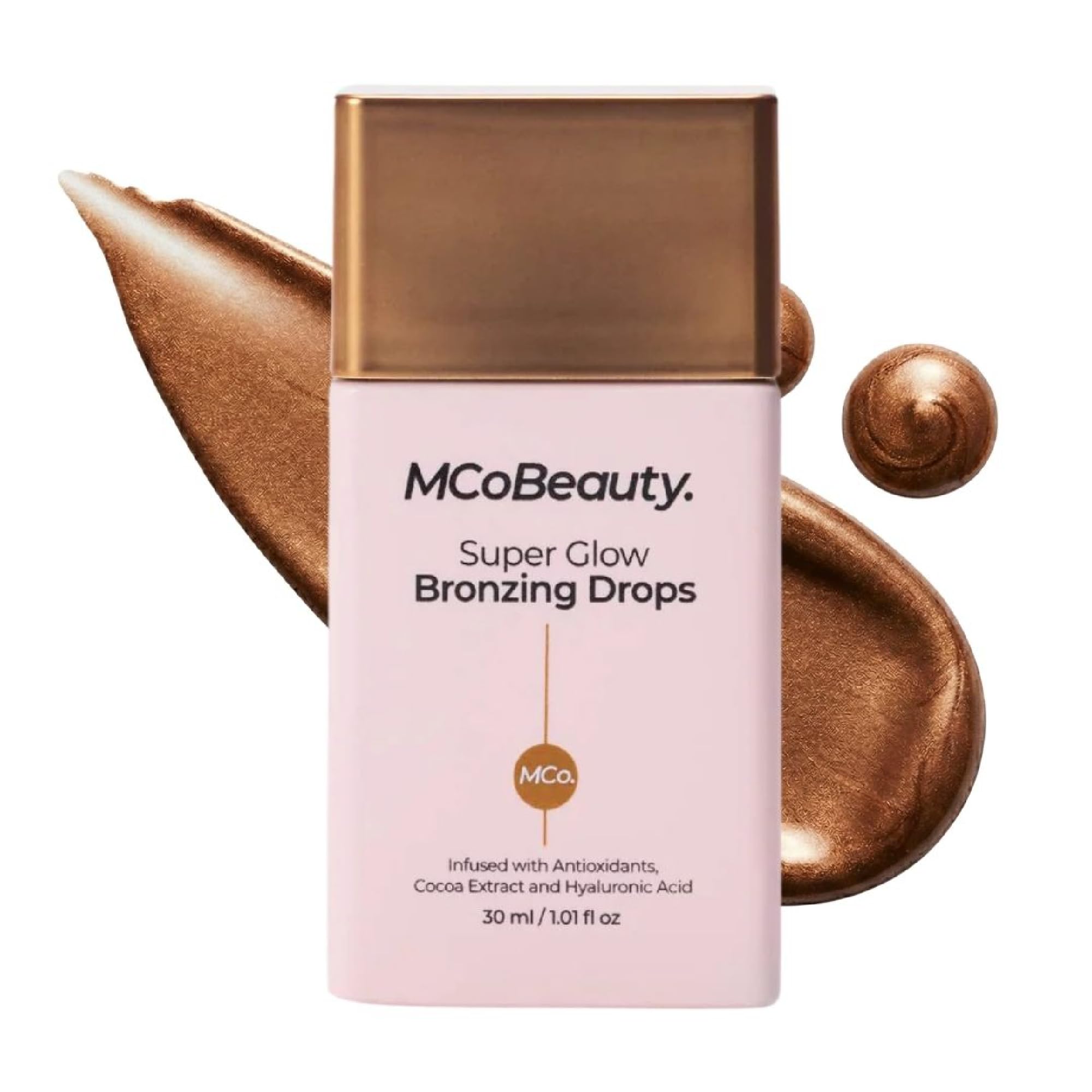 MCoBeauty - Super Glow Bronzing Drops - Effortless Face Tan with Shimmer Formula - Face Care, Bronze Drops - Contains Hyaluronic Acid, White Tea Extract, Cocoa Extract and More MCoBeauty buy supplements canada