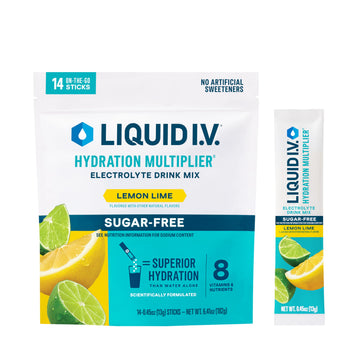Liquid I.V.® Hydration Multiplier Sugar-Free - Lemon Lime | Electrolyte Powder Drink Mix | 1 Pack(14 Servings) Liquid I.V. buy supplements canada