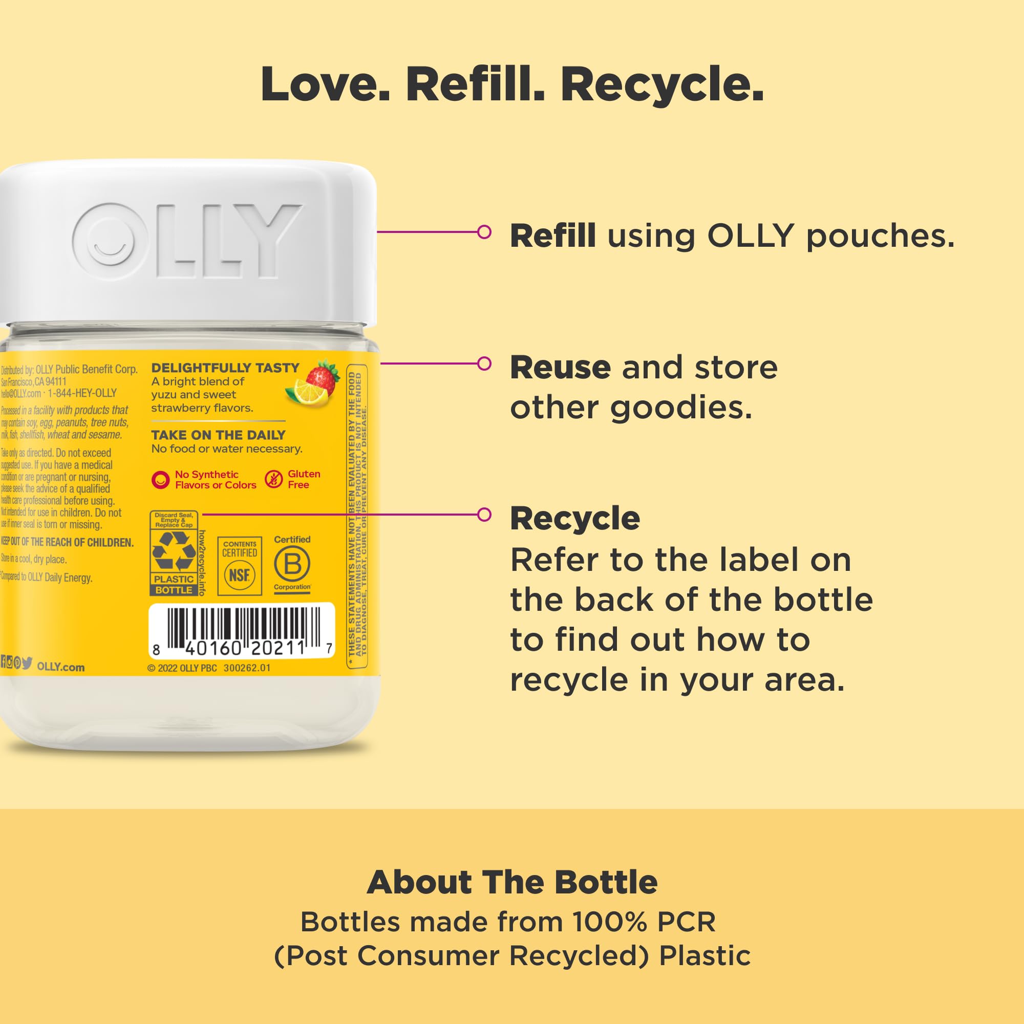OLLY Extra Strength Daily Energy Gummy, Caffeine Free, 1000mcg Vitamin B12, CoQ10, Goji Berry, Adult Chewable Supplement OLLY buy supplements canada