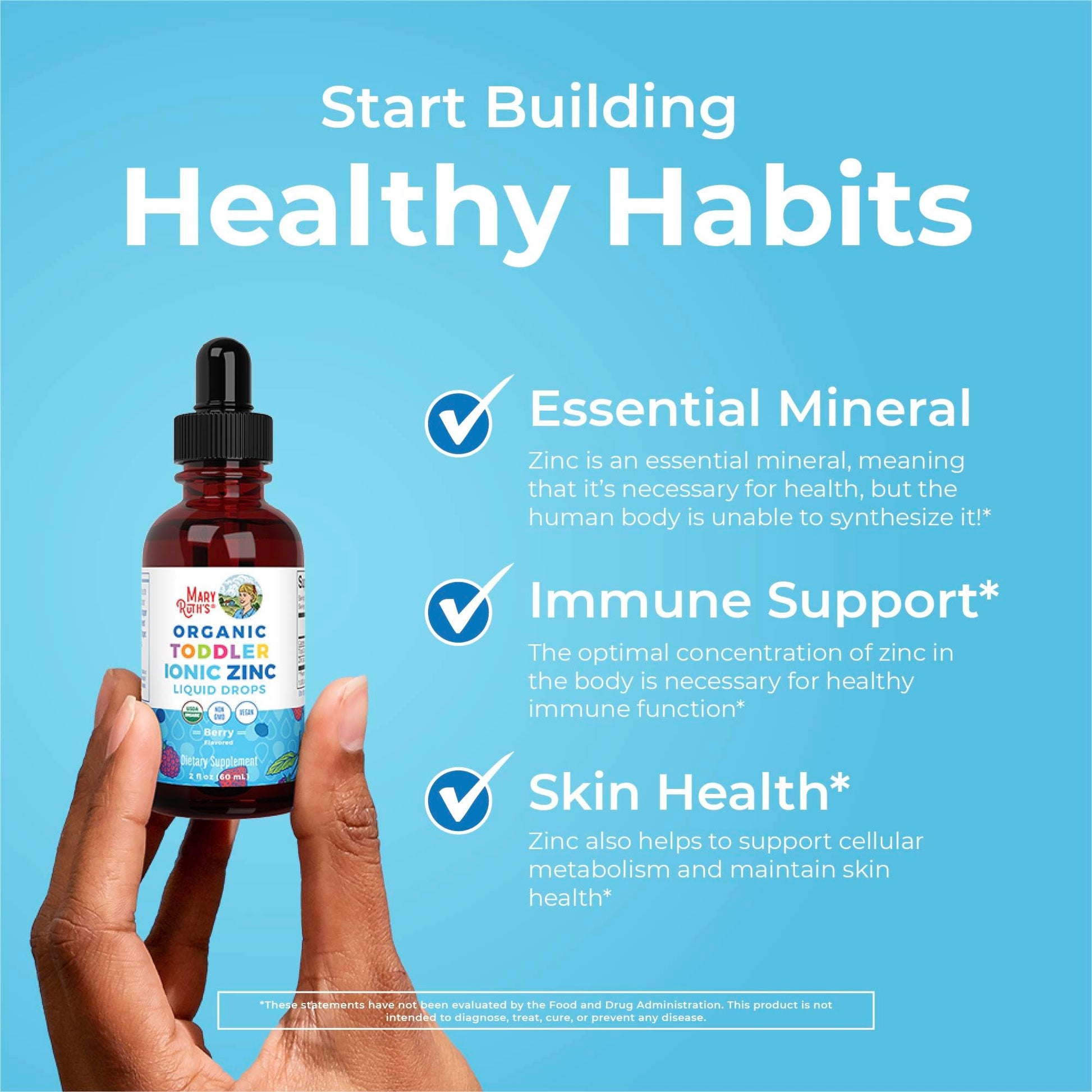 MaryRuth Organics USDA Toddler Liquid Drops | Zinc Sulfate | Immune Support Supplement| Skin Health | Vegan | Formulated for Ages 1-3 | Delicious Berry Flavor | 1 Month Supply | 2 Fl Oz MARYRUTH'S buy supplements canada