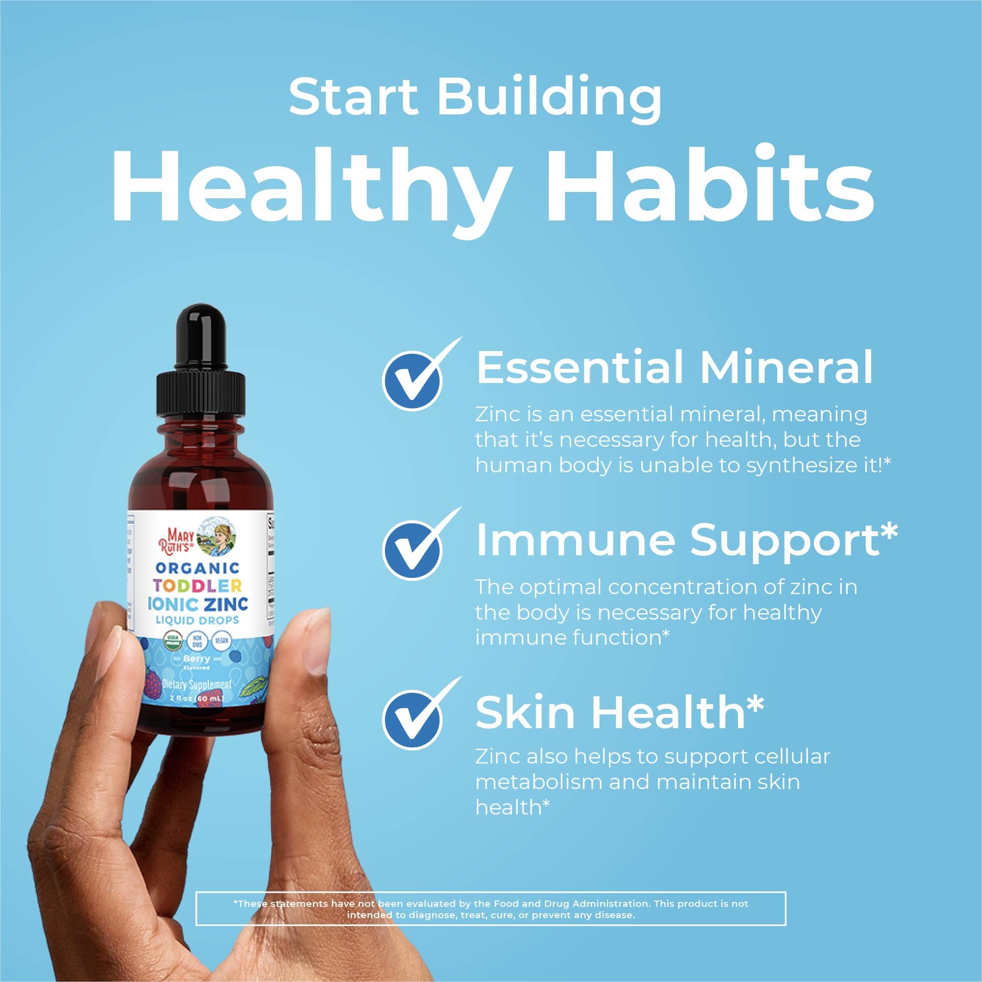 MaryRuth Organics USDA Toddler Liquid Drops | Zinc Sulfate | Immune Support Supplement| Skin Health | Vegan | Formulated for Ages 1-3 | Delicious Berry Flavor | 1 Month Supply | 2 Fl Oz MARYRUTH'S buy supplements canada