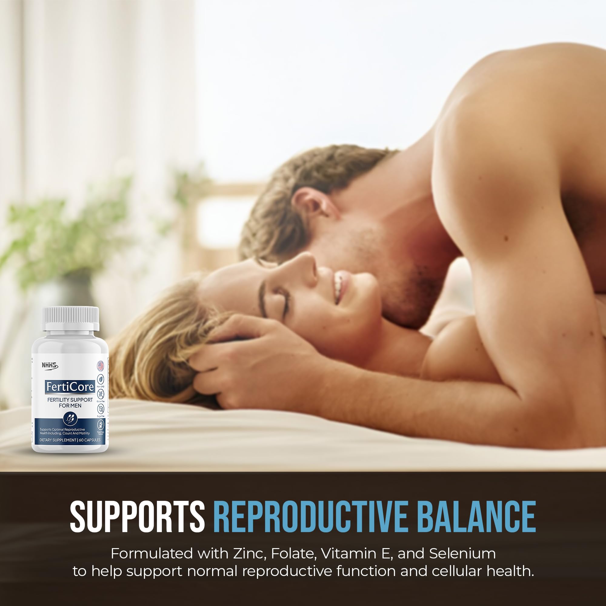 NHHS FertiCore – Men’s Fertility & Reproductive Wellness Supplement – Supports Sperm Health, Motility & Vitality – with Vitamins, Minerals, Amino Acids & Antioxidants – Made in USA, 60 Capsules NHHS buy supplements canada