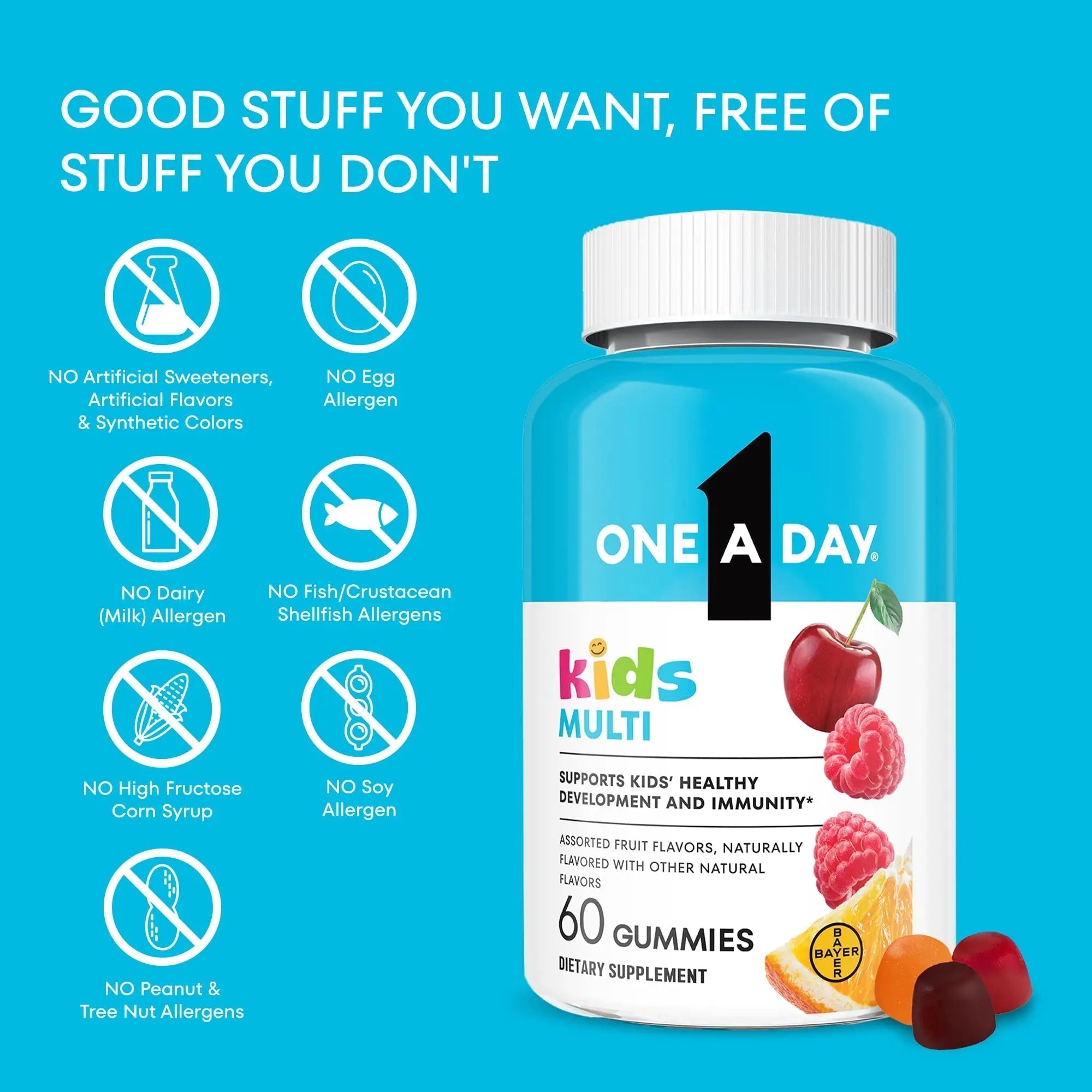 One A Day Kids Multivitamin Gummies, Kids Vitamins with Vitamin C, D, E & Zinc for Immune Support, Childrens Gummy Vitamins ONE A DAY buy supplements canada