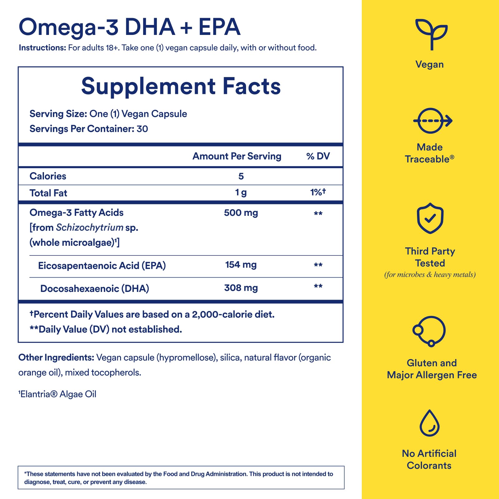 Ritual Omega 3 - Vegan - Science-Backed Dose of DHA & EPA Fatty Acids in 2:1 Ratio, Bioavailable, Brain and Heart Health Support, Minimal Burp-Back, Sustainably Sourced Microalgae, 30 Day Supply Ritual buy supplements canada
