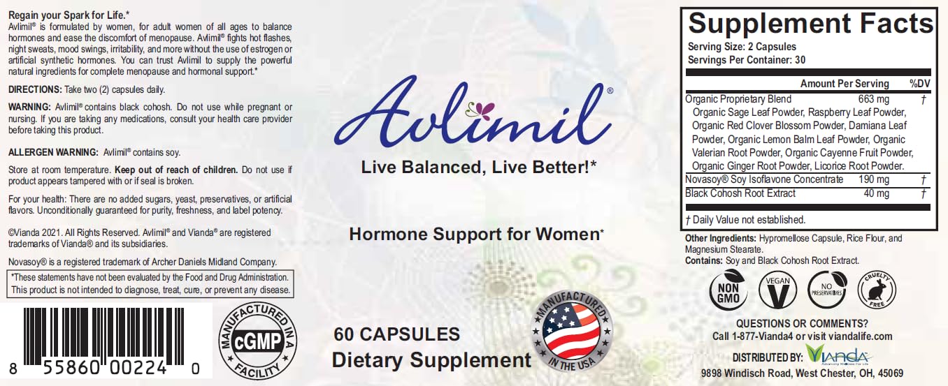 Avlimil Hormone Balance & Menopause | Relief from Mood Swings, Hot Flashes, Night Sweats & Irritability Avlimil buy supplements canada