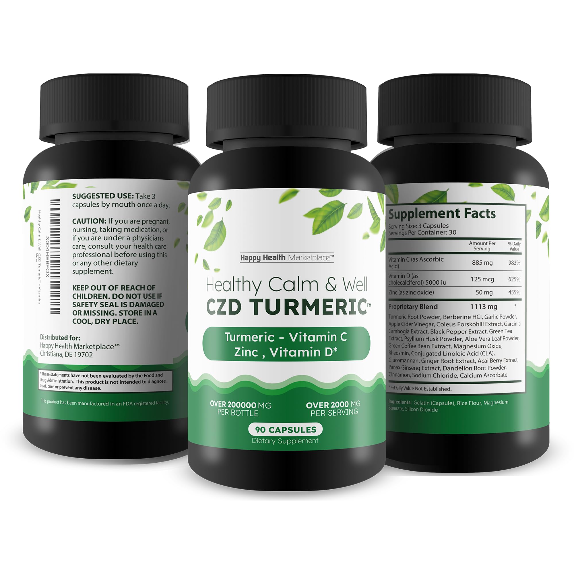 Healthy Calm & Well CDZ Gummies Capsules - Our Best CDZ Supplement Vitamin C D and Zinc - Turmeric Vitamin C D Zinc Magnesium - Our Best Calmwell Cdc Gummies Capsules Zinc Vitamin C Vitamin D Turmeric Happy Health Marketplace buy supplements canada