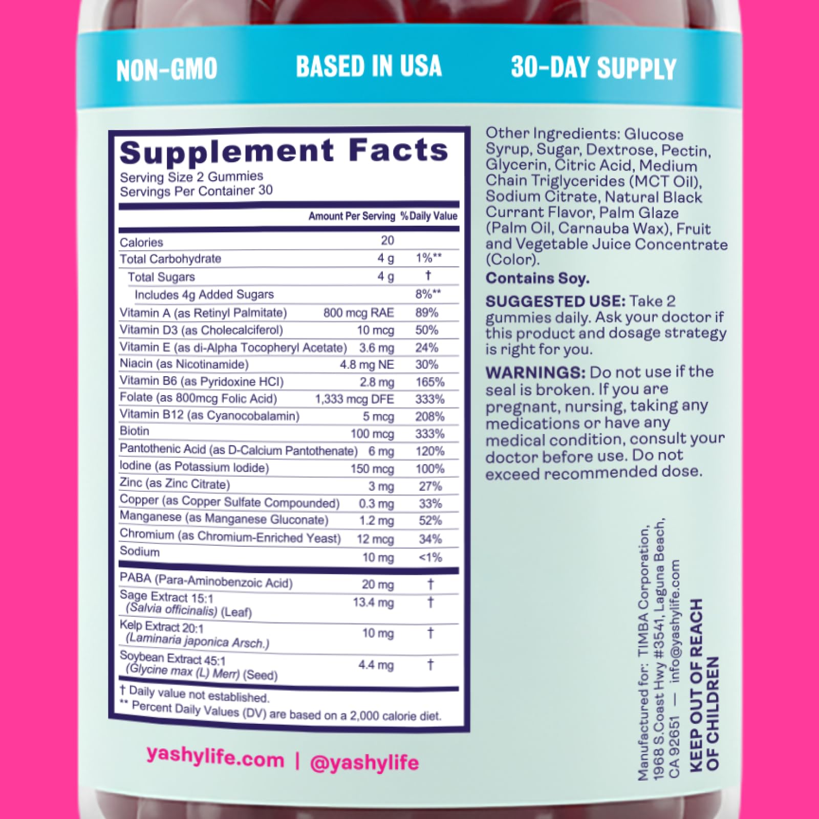 Yashy Gummies for Menopause | Hormone-Free Supplements for Women | Clinically Backed | 30 Servings | Helps Alleviate Hot Flashes, Night Sweats, & Mood Swings | Supports Libido | BlackBerry Flavor YASHY buy supplements canada
