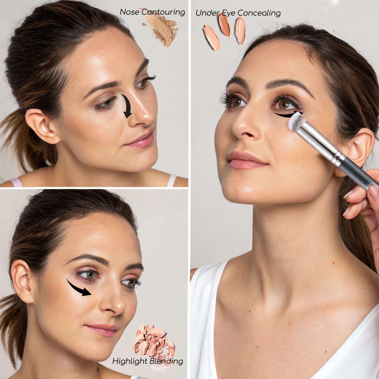 ENERGY Concealer Brush Under Eye Mini Angled Flat Top Kabuki Nose Contour Brush for Concealing Blending Setting Buffing with Powder Liquid Cream Cosmetic Pro Small Makeup Foundation brushes 270 ENERGY buy supplements canada