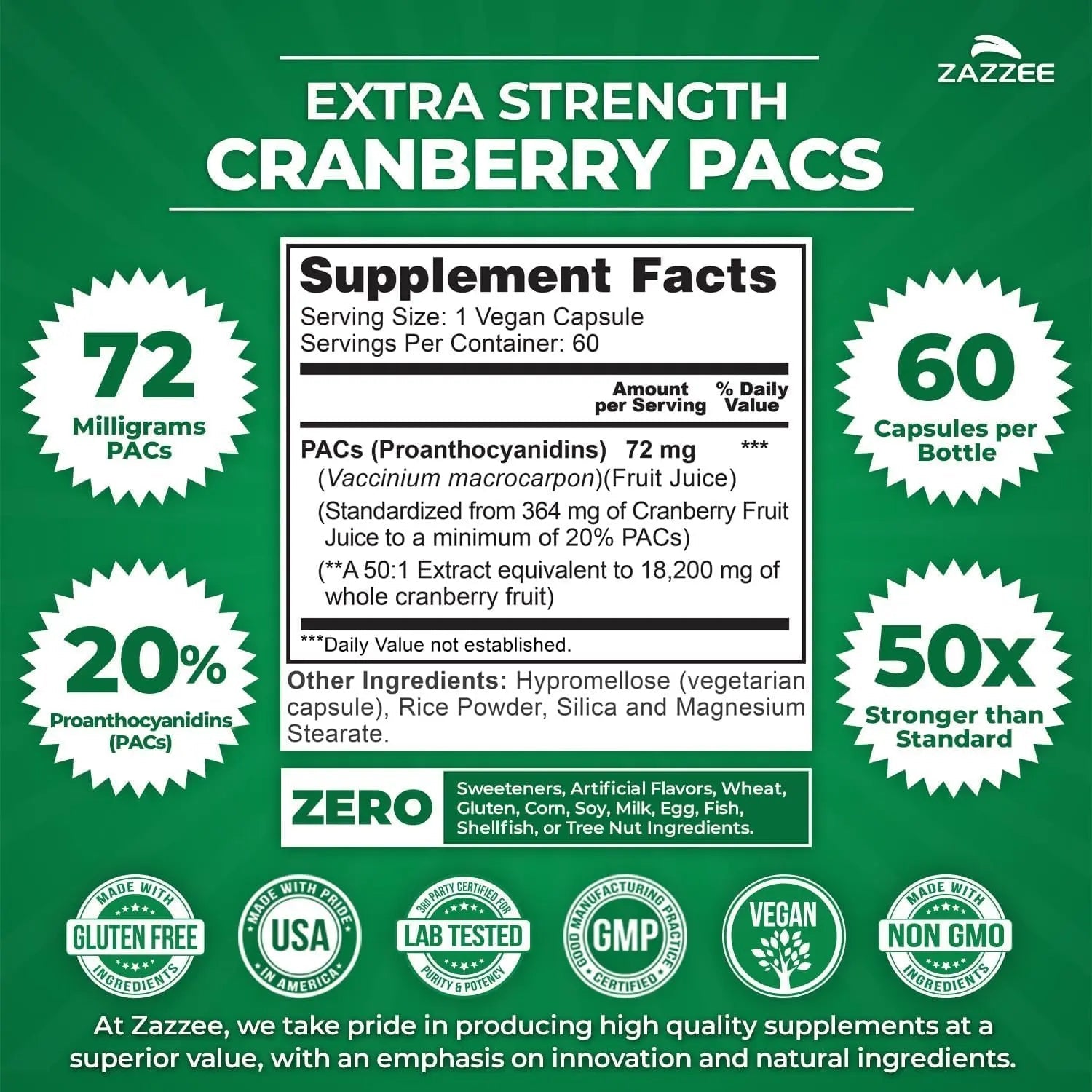 Zazzee Ultimate Urinary Tract Support Bundle | Super Concentrated Proanthocyanidin Cranberry Extract Capsules Plus D-Mannose 1000mg Capsules for UT & Bladder Cleansing (60 Servings Each) Zazzee buy supplements canada