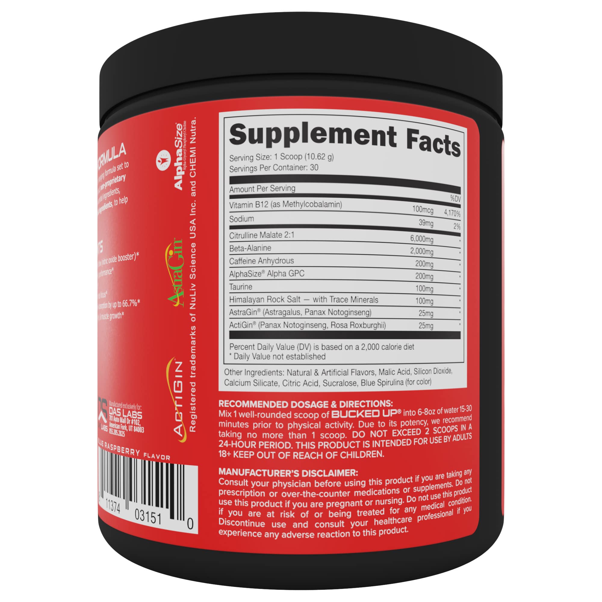 Bucked Up Pre Workout 6 Grams Citrulline, 2 Grams Beta Alanine, and 3 Other Registered Bucked Up buy supplements canada