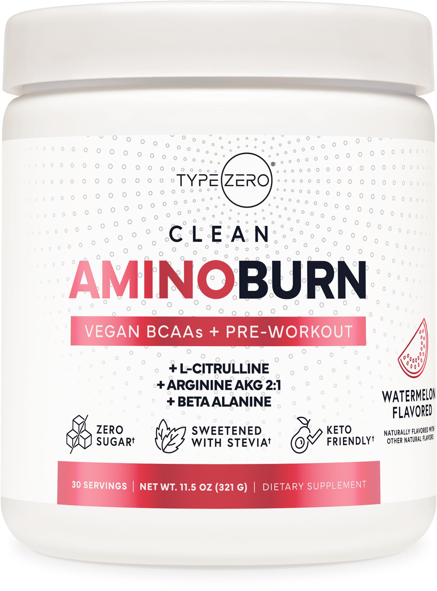 Type Zero AminoBurn (Watermelon Flavored) - Vegan Amino Acids BCAA Drink Sugar-Free Energy Drink Powder & Amino Acids Supplement - Natural Energy Type Zero buy supplements canada