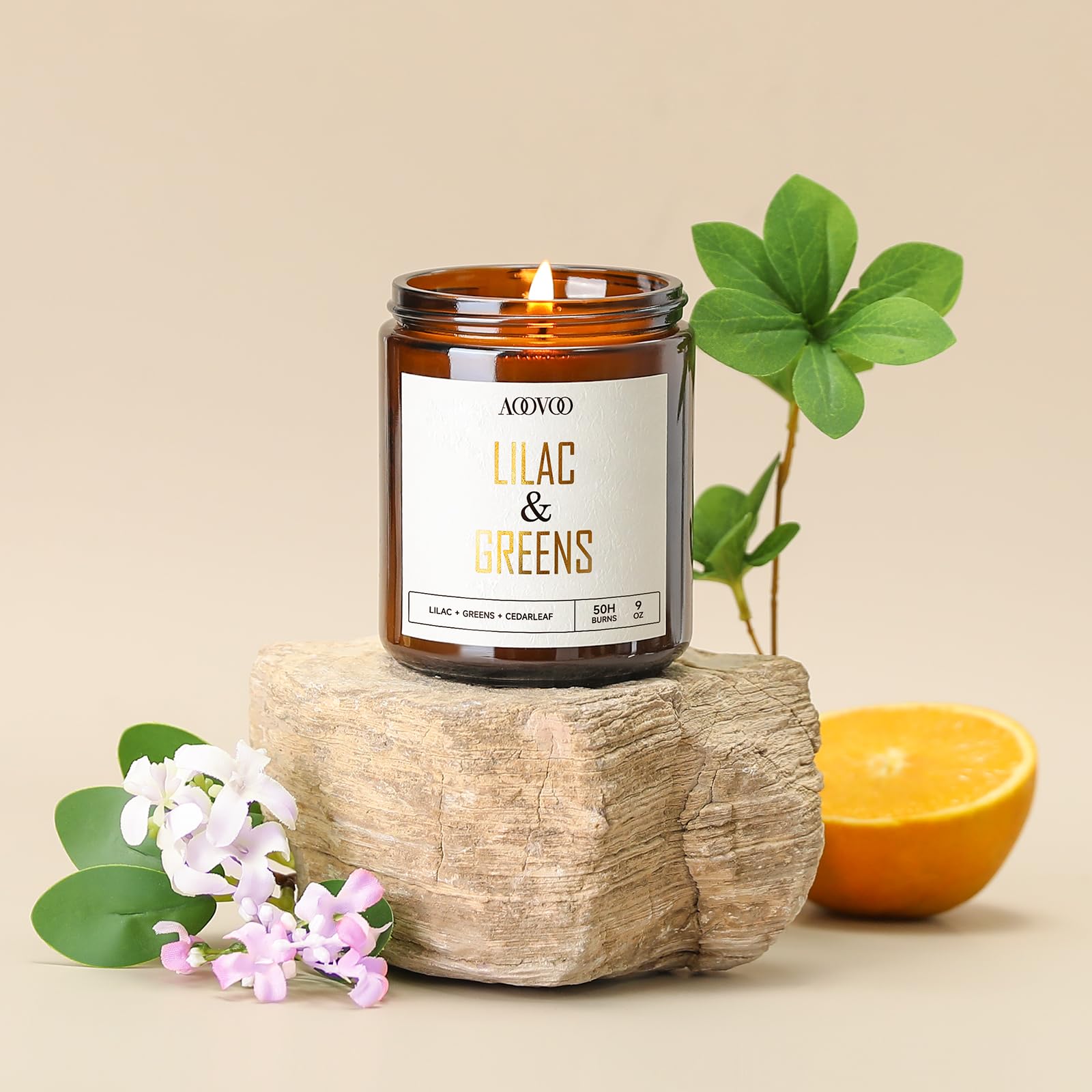 AOOVOO Lilac Candle, Candles Gifts for Women, Green Leaves Lilac Candle, Scented Candle AOOVOO buy supplements canada