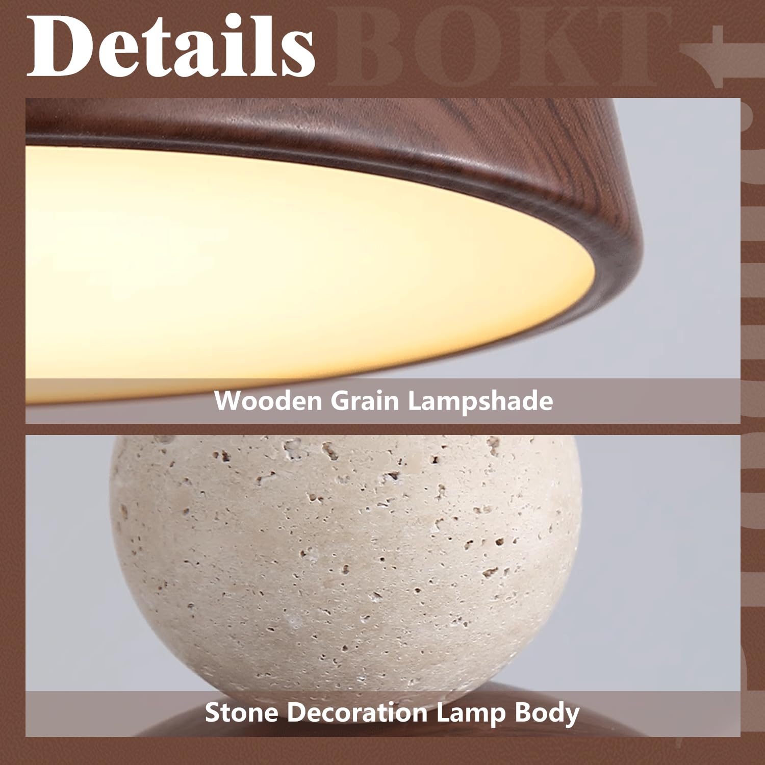 BOKT Wabi Sabi Pendant Light Nordic LED Ceiling Hanging Light Modern Natural Stone Pendant Light Adjustable Dimmable Walnut Mini Chandelier for Dining Room Living Room BOKT buy supplements canada