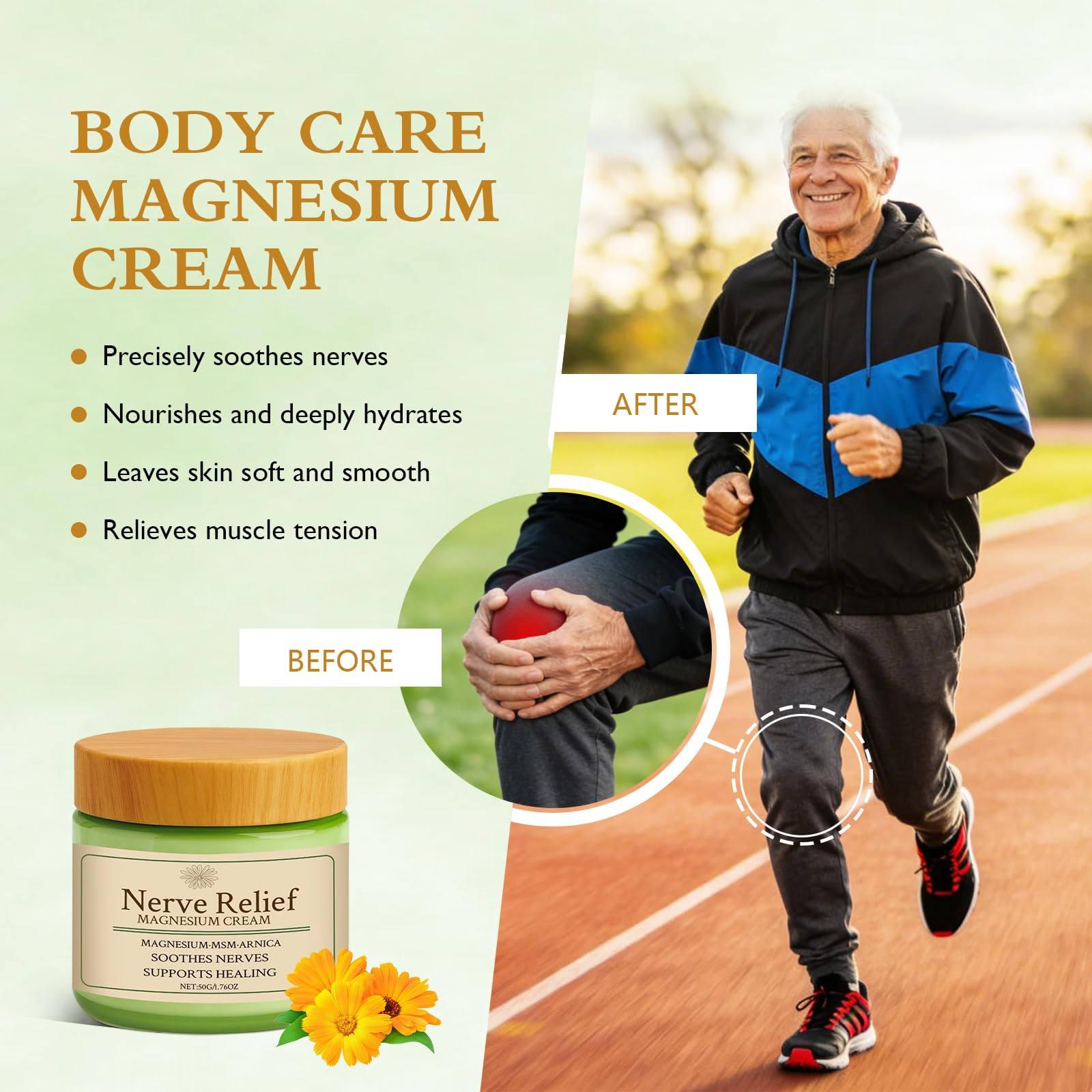 Vincofoo Nerve Relief Magnesium Cream with MSM & Arnica, Soothes Nerves & Daily Soothing Support Vincofoo buy supplements canada