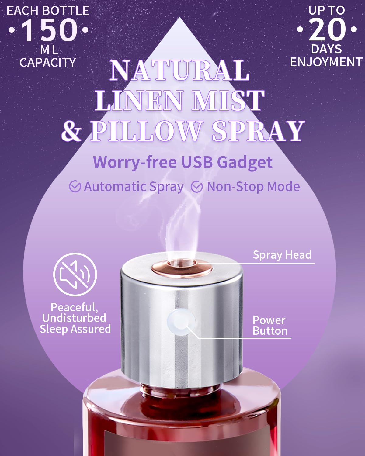 VTS Organic Lavender Water and Roman Chamomile Floral Water with Diffuser, Aromatherapy Air VEDA TINDA SCENT buy supplements canada