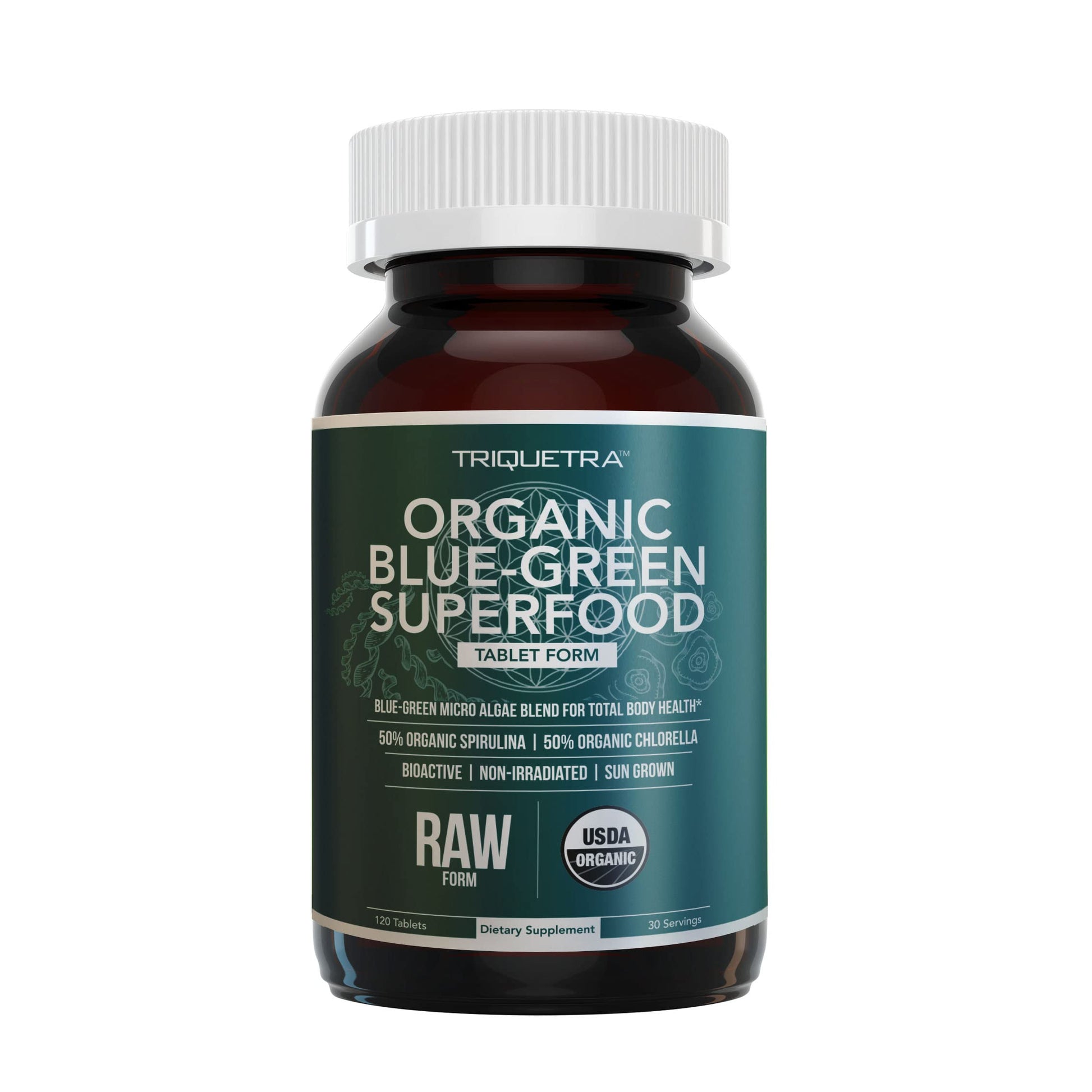 Organic Spirulina & Chlorella Tablets – 4 Organic Certifications, Raw, Non-Irradiated – 50/50 Blue Green Algae Blend – Antioxidant Content Equal to 5 Servings of Vegetables (120 Tablets) Triquetra Health buy supplements canada