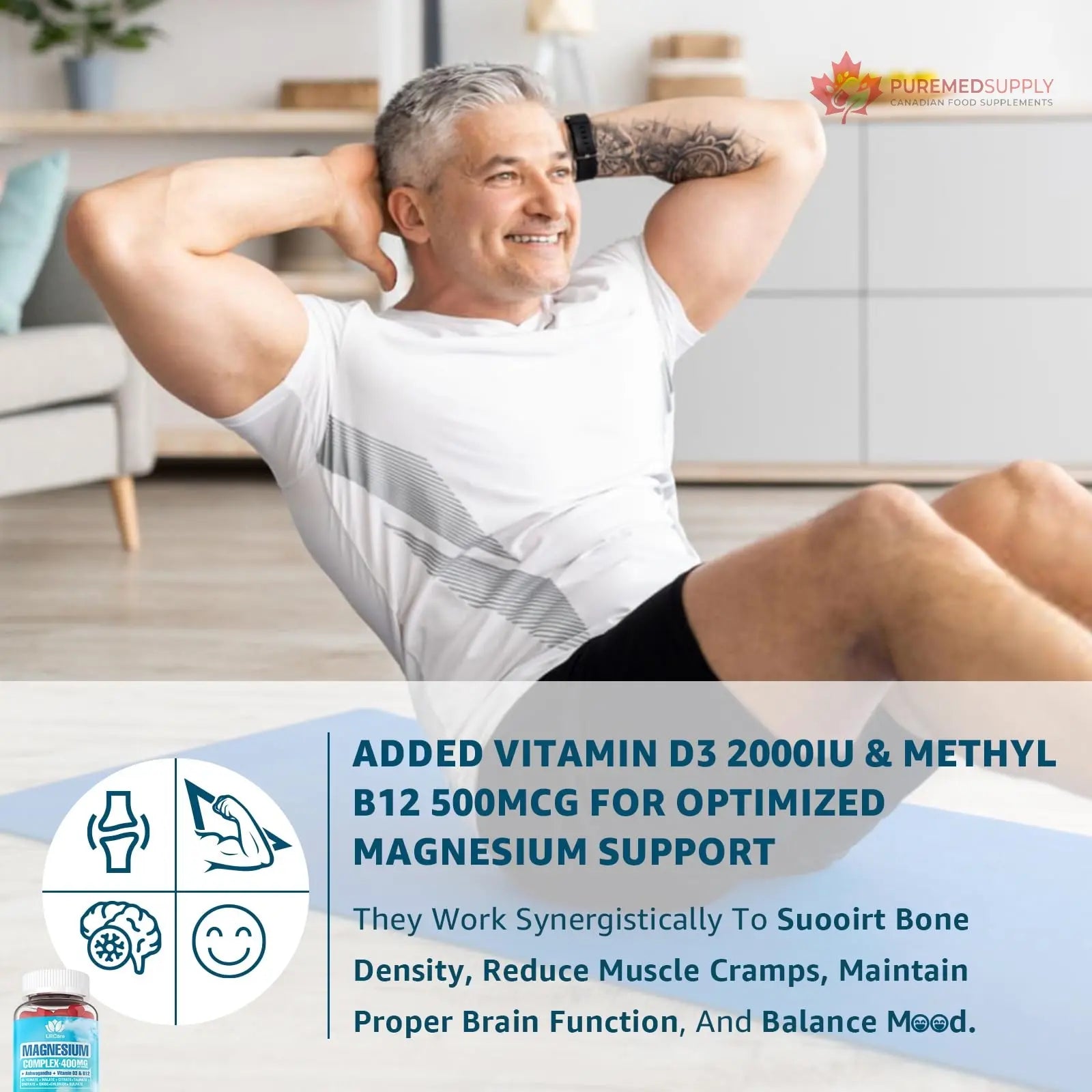 Sugar Free Magnesium Complex for Women, Calm Magnesium Gummies for Adults 400mg, Magnesium Glycinate, Citrate, Malate & More- Magnesium Gummy with Magnesium Ashwagandha, D3, B12 for Relax, Calm, Vegan LILICARE buy supplements canada