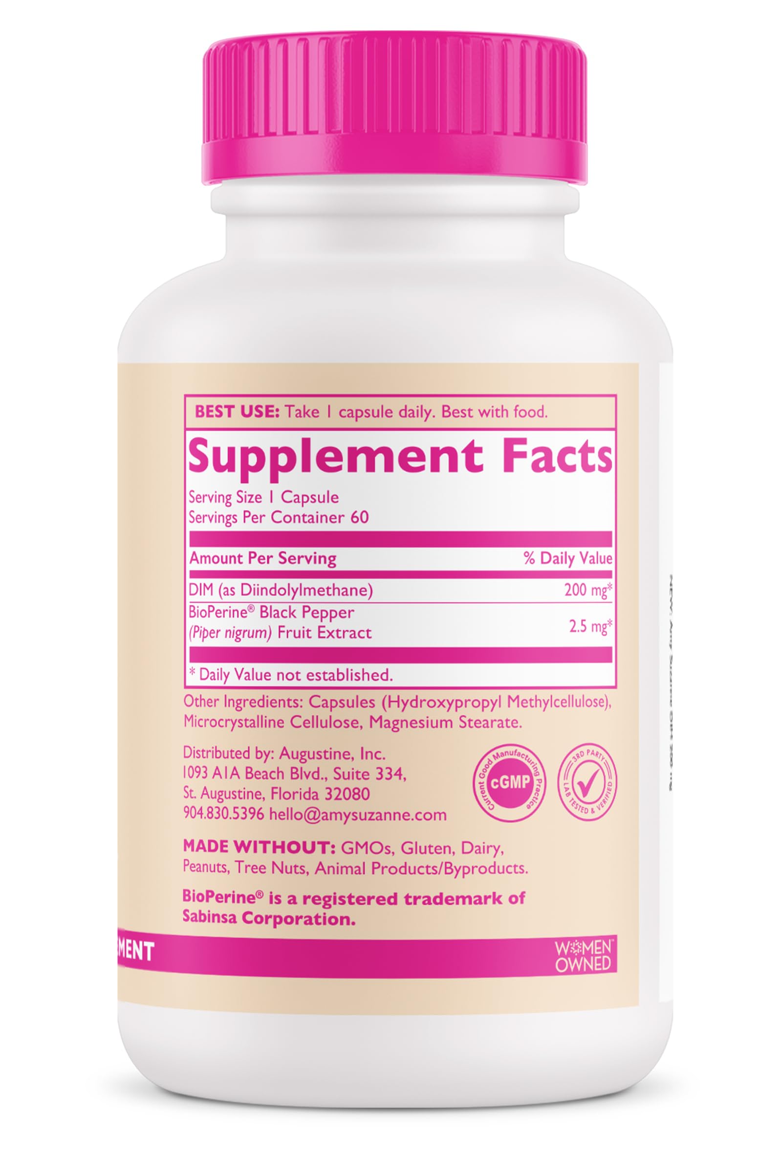 Amy Suzanne 200 DIM Supplement for Women - Estrogen Metabolism and Hormone Harmony for Menopause, Perimenopause & PMS Support - DIM Plus Bioperine for Mood Support - 60 Day Supply, Vegan Amy Suzanne buy supplements canada