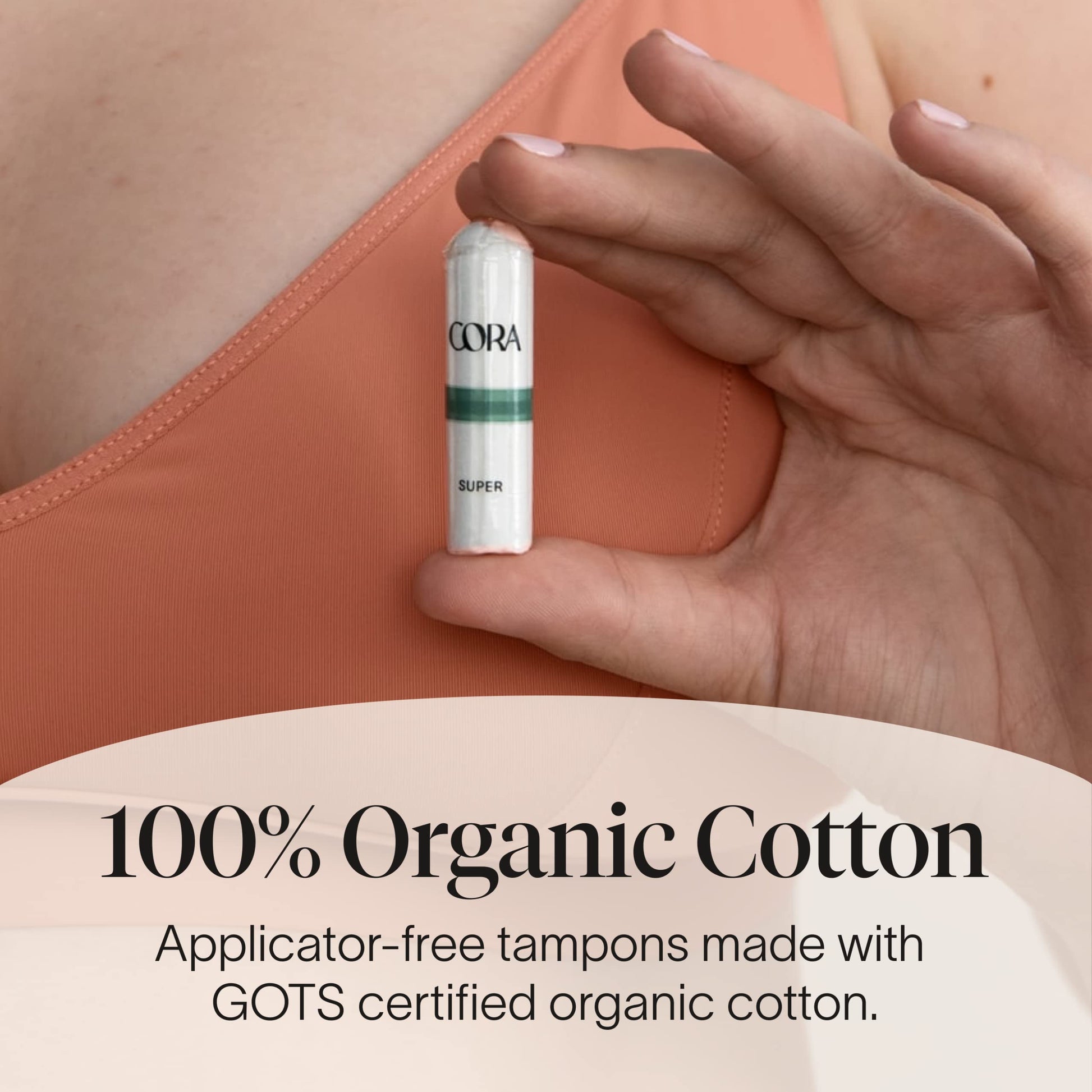 Cora 100% Organic Cotton Non-Applicator Tampons | Ultra-Absorbent, Unscented, Natural, Non-Toxic Cora buy supplements canada