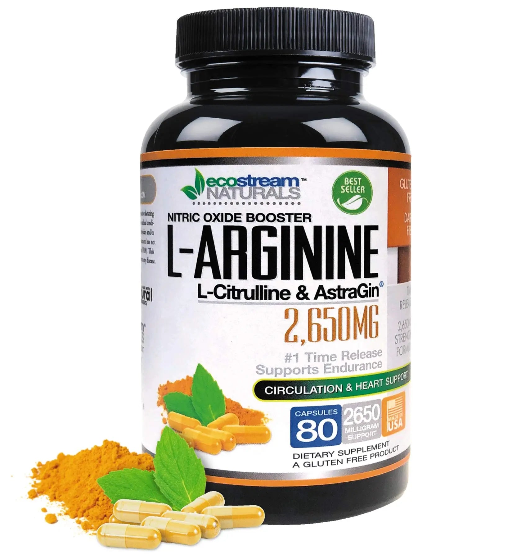 ecostream Naturals MAX 2650mg Nitric Oxide Booster L-Arginine - L-Citruline and Astragin - Time Release 2650 MAX Formula ecostream Naturals buy supplements canada