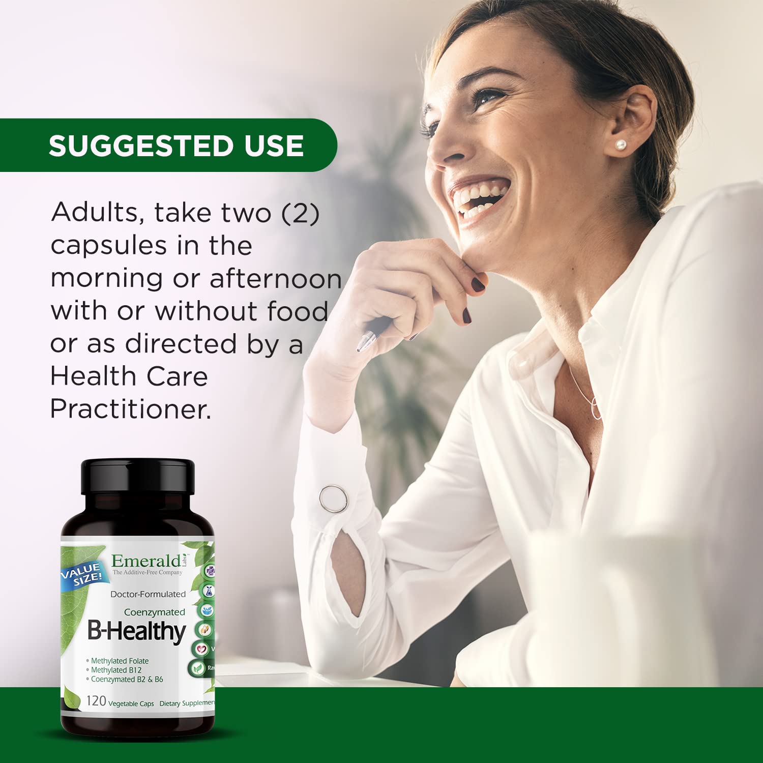 EMERALD LABS B-Healthy - Vegan Vitamin B Complex - Includes Methylated Folic Acid & Full Spectrum B Vitamins - Supports Immune, Brain & Heart Health EMERALD LABS buy supplements canada