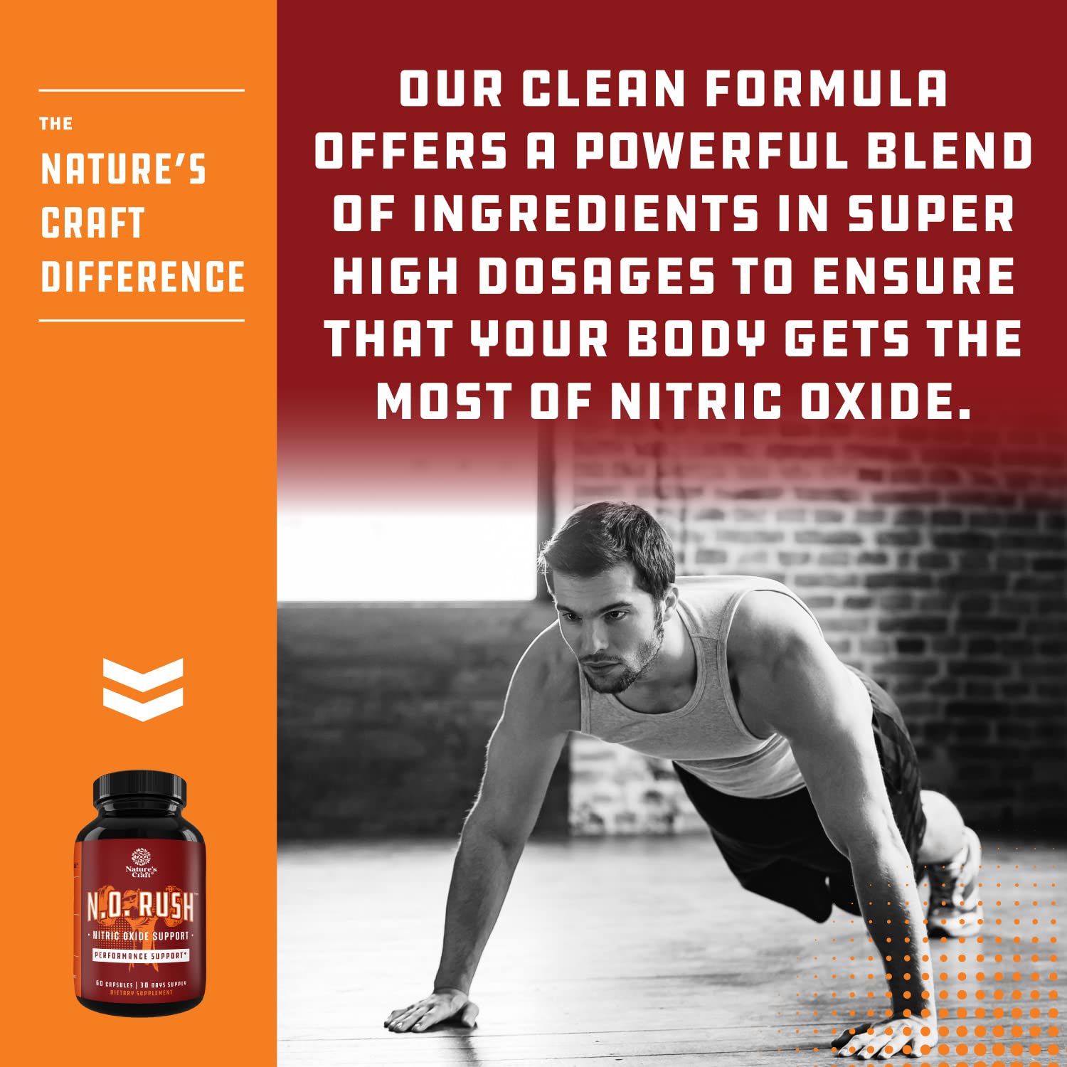 Nitric Oxide Support Pills - Natural Workout Supplement & Exercise Enhancer - Boost Energy Natures Craft buy supplements canada