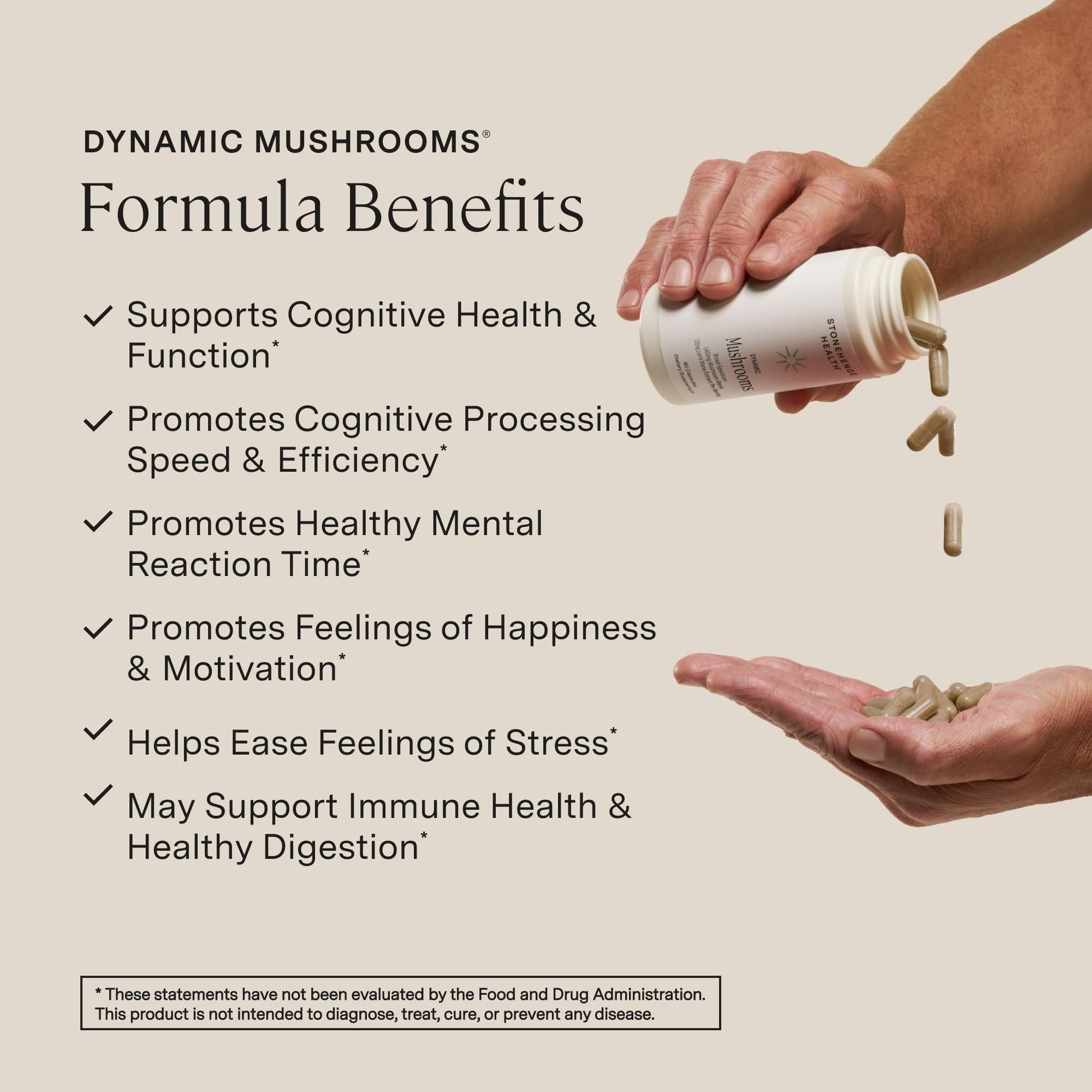 Stonehenge Health Dynamic Mushrooms 1,400 mg – 5 Mushroom Complex (Lion’s Mane, Reishi, Chaga, Maitake, Shiitake) – 100% Fruiting Bodies, Nootropic – Brain, Memory, Focus & Immune Support – 60 Caps Stonehenge Health buy supplements canada