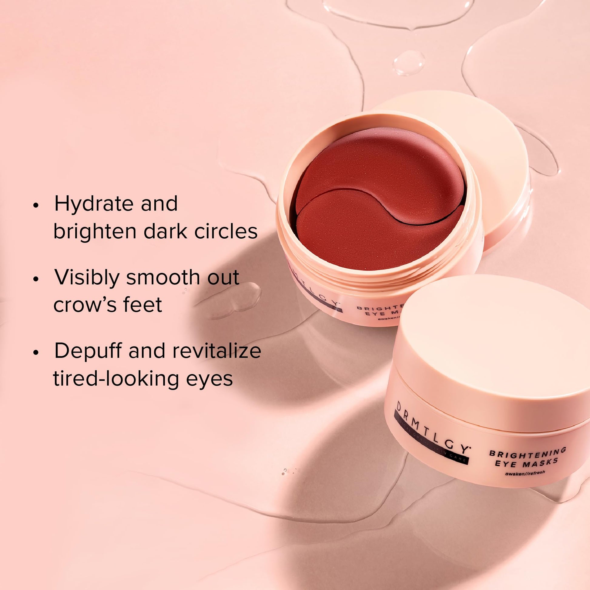 DRMTLGY Brightening Eye Masks – Biodegradable Hydrogel Under Eye Patches with Caffeine, Peptides, Hyaluronic Acid & Niacinamide DRMTLGY buy supplements canada