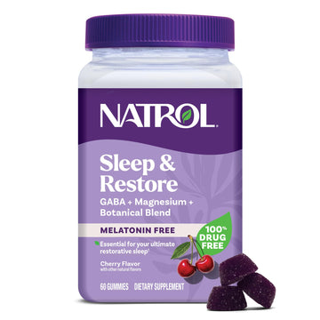 Natrol Sleep & Restore Magnesium Glycinate Blend Gummies, Magnesium for Sleep Aids for Adults, Melatonin-Free, Cherry Flavored, 30 Day Supply Natrol buy supplements canada