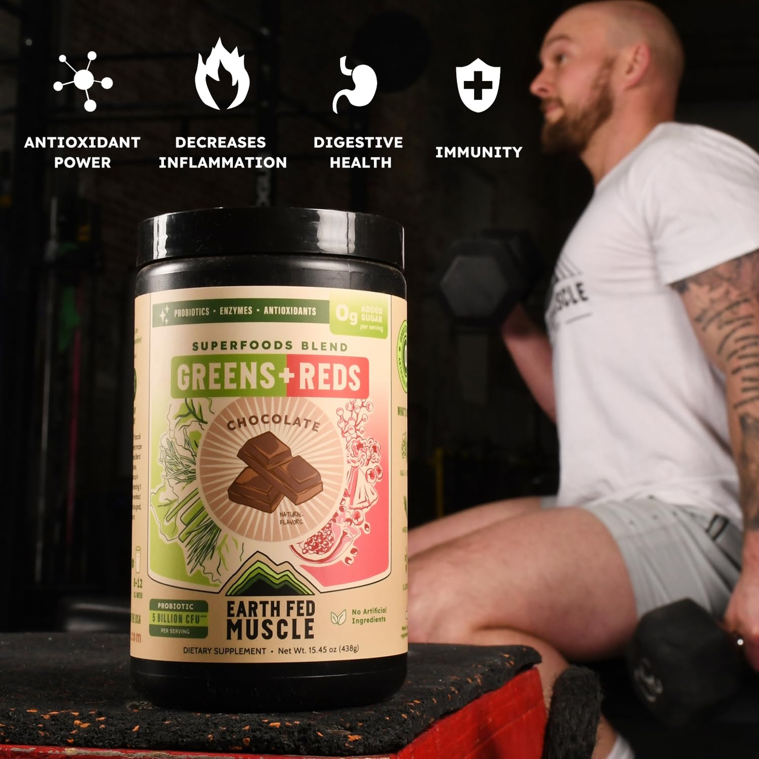 Earth Fed Muscle Chocolate Greens & Reds Superfood Blend Earth Fed Muscle buy supplements canada