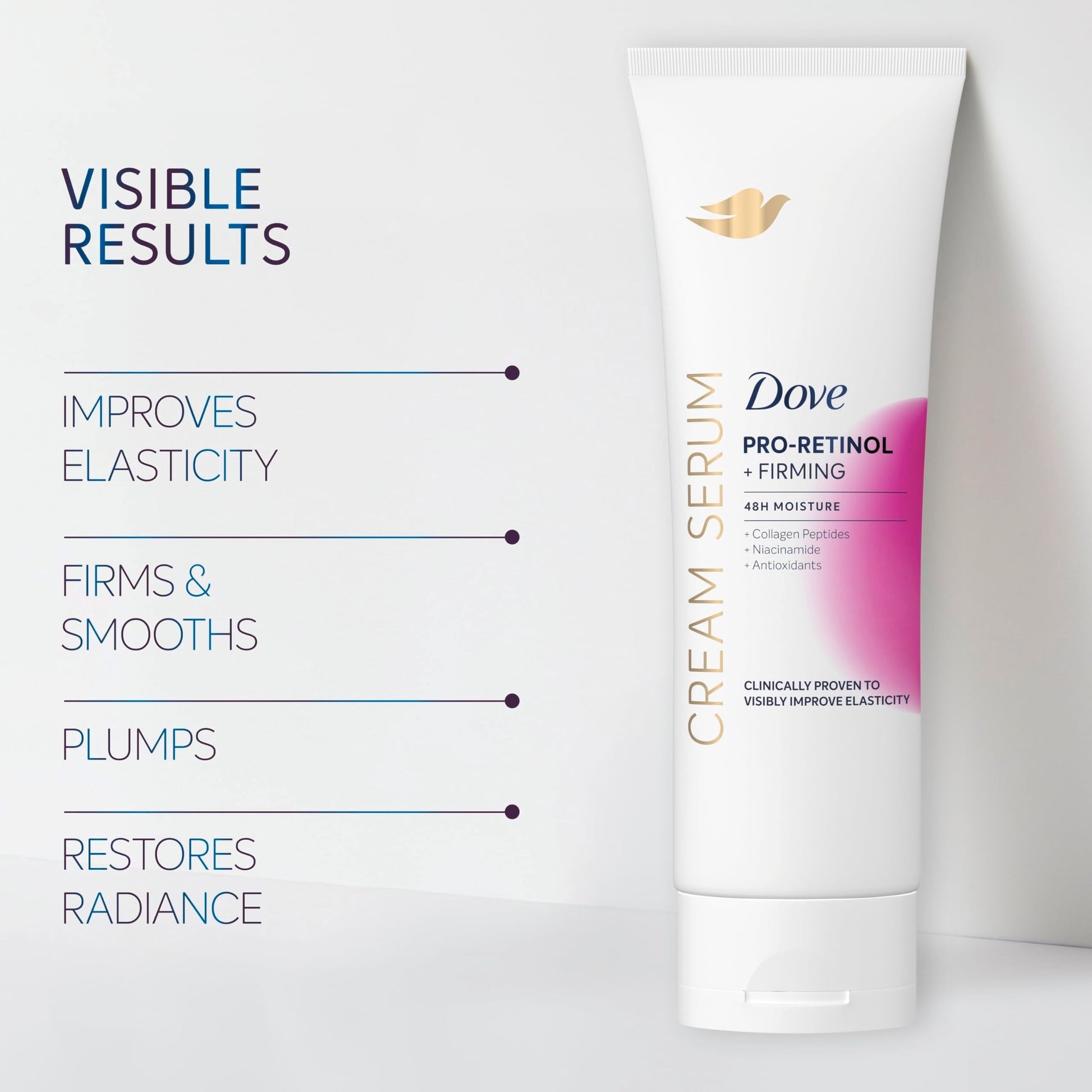 Dove Cream Serum Pro-Retinol + Firming for Elasticity and Firmness, with Collagen Peptides, Niacinamide and Antioxidants Lotion, 8 oz Dove buy supplements canada