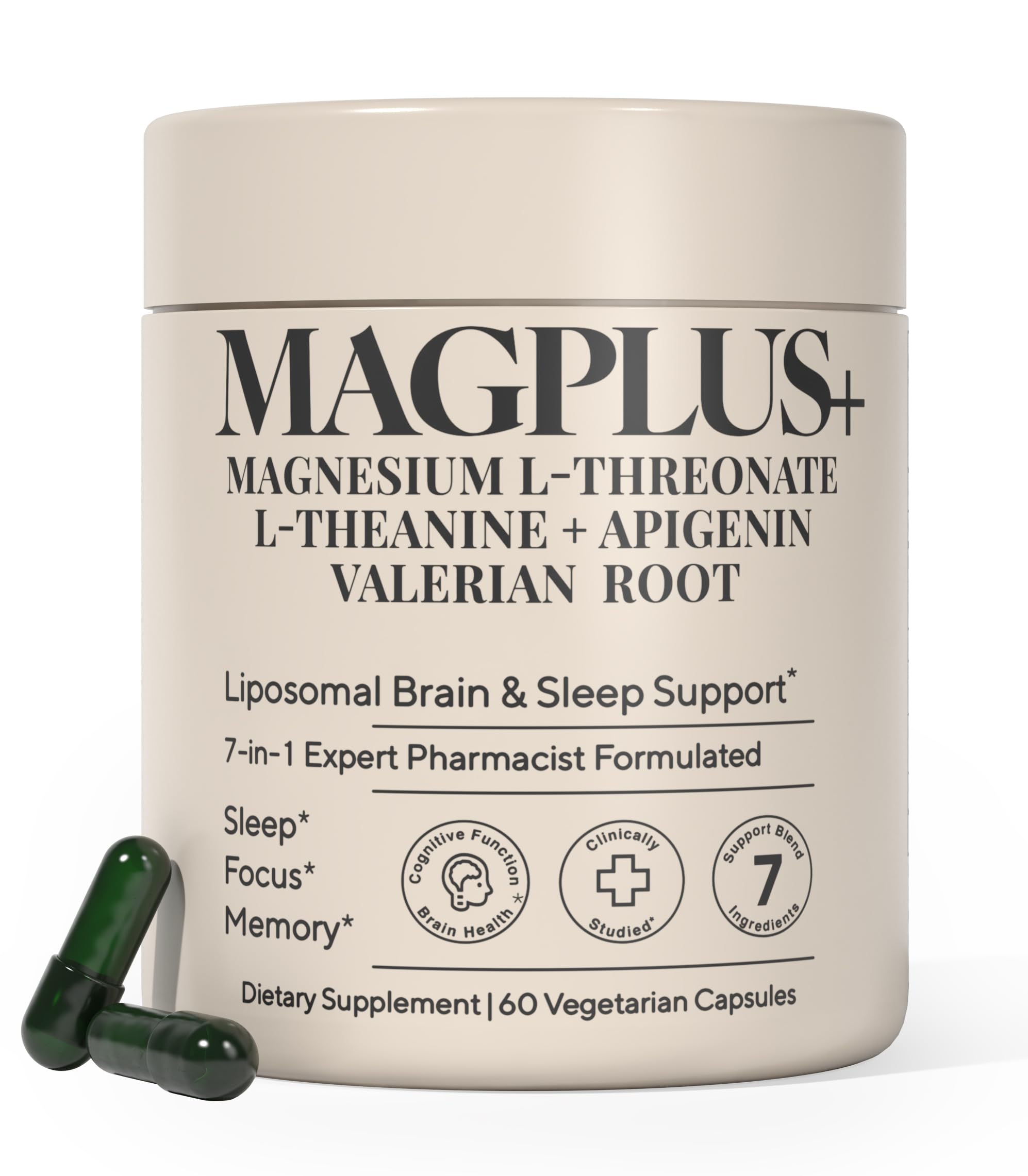 Magnesium L-Threonate with Apigenin, Valerian Root & L-Theanine – No Melatonin Restful Sleep & Brain Supplement – Clinically Studied 7-Ingredient Formula Plus+Ultra buy supplements canada