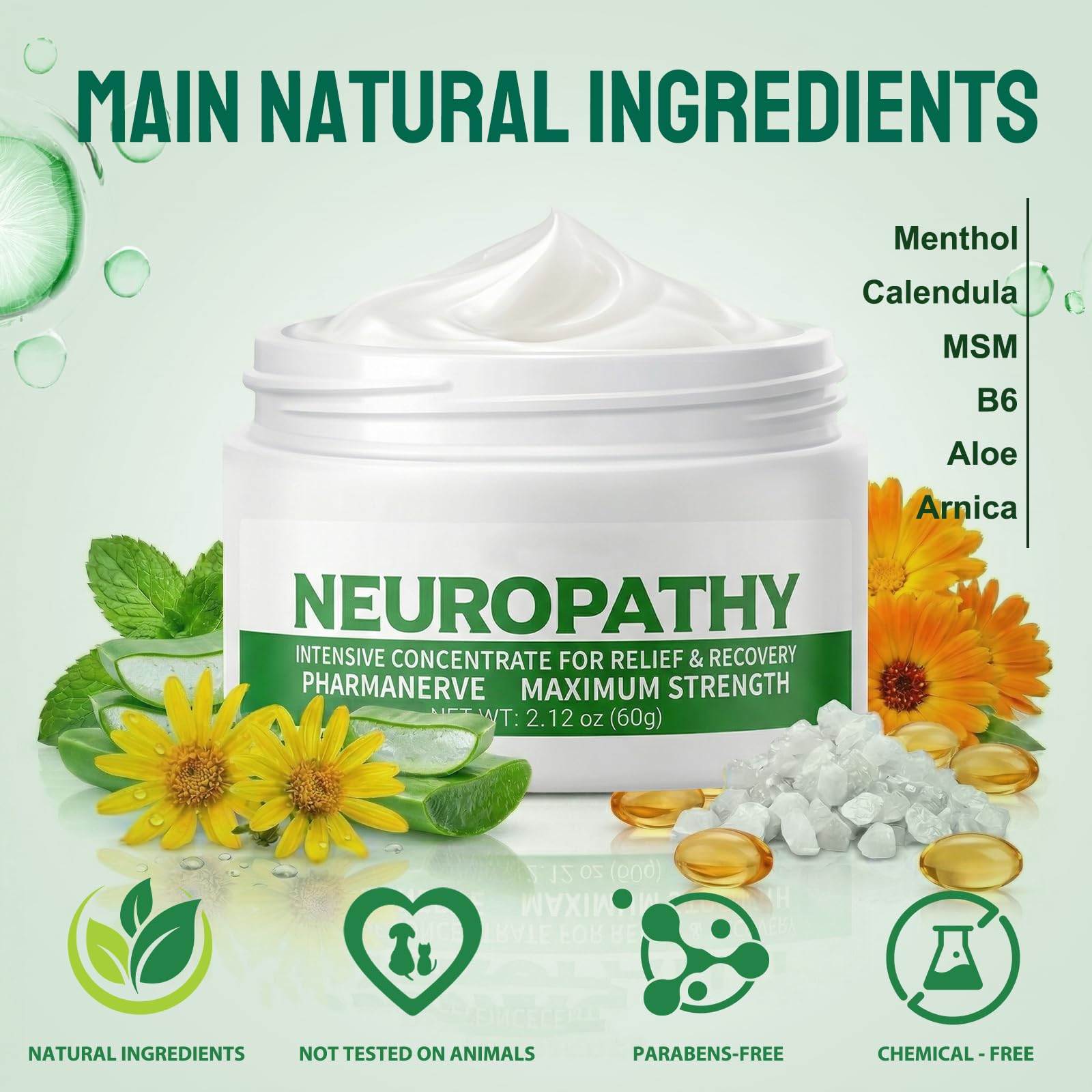 Neuropathy Pain Relief for Feet & Legs, Plant-Based Neuropathy Cream with Arnica, MSM & Vitamin B6 Soothing Formula, Fast-Acting Nerve Pain Relief Cream, Fast-Absorbing,Non-Greasy Daily Support-2.12OZ QQBBMZZ buy supplements canada