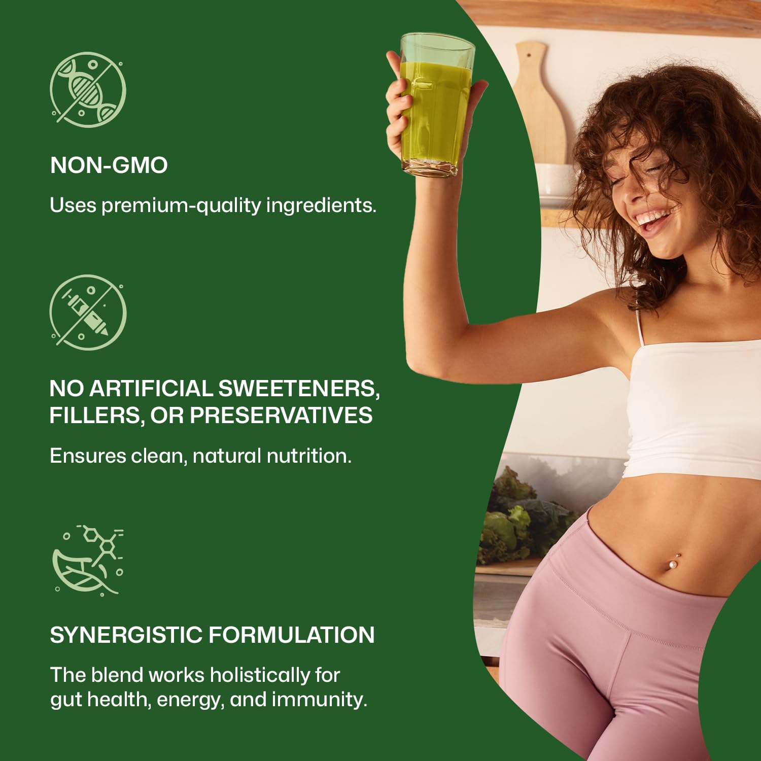 ColonBroom Superfood Greens Powder Supplement | Super Greens Juice Powder with Probiotics, Prebiotics, Spirulina & Chlorella | Natural for Energy, Immunity, Digestion & Detox Support | 28 Servings ColonBroom buy supplements canada