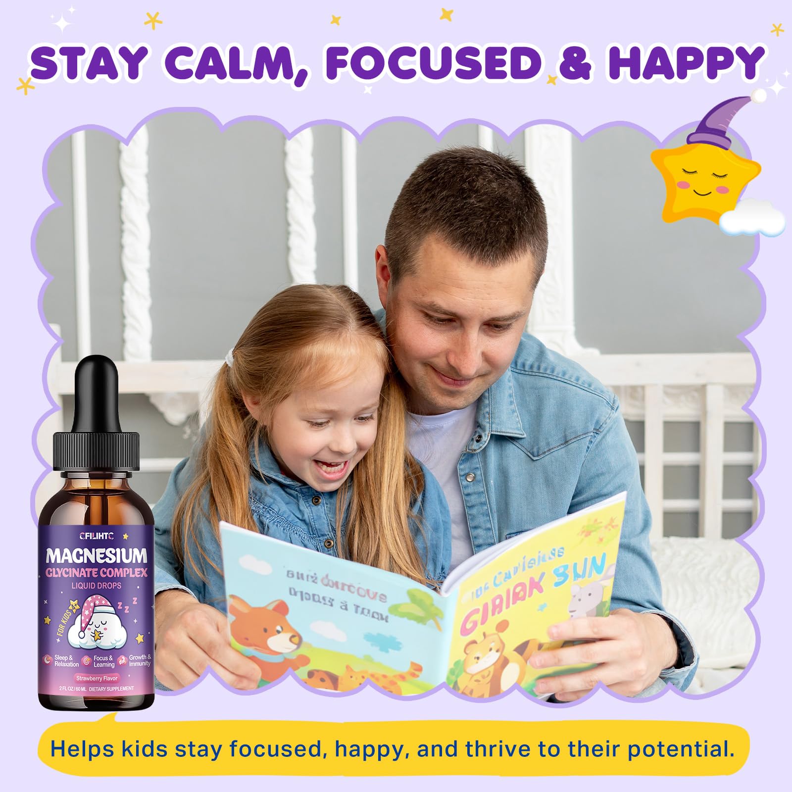 Magnesium Glycinate Liquid for Kids - Magnesium Bisglycinate Drops with L-Theanine, Chamomile & Vitamin B6, B12, C, D3 for Sleep, Relaxation, Immune Support, Calm & Focus - 2 Fl Oz, Strawberry Flavor CFILIHTC buy supplements canada