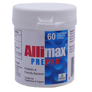 ALLIMAX Pre Pro - 60 Caps. Stabilized allicin Plus prebiotics, probiotics and Digestive enzymes. ALLIMAX buy supplements canada