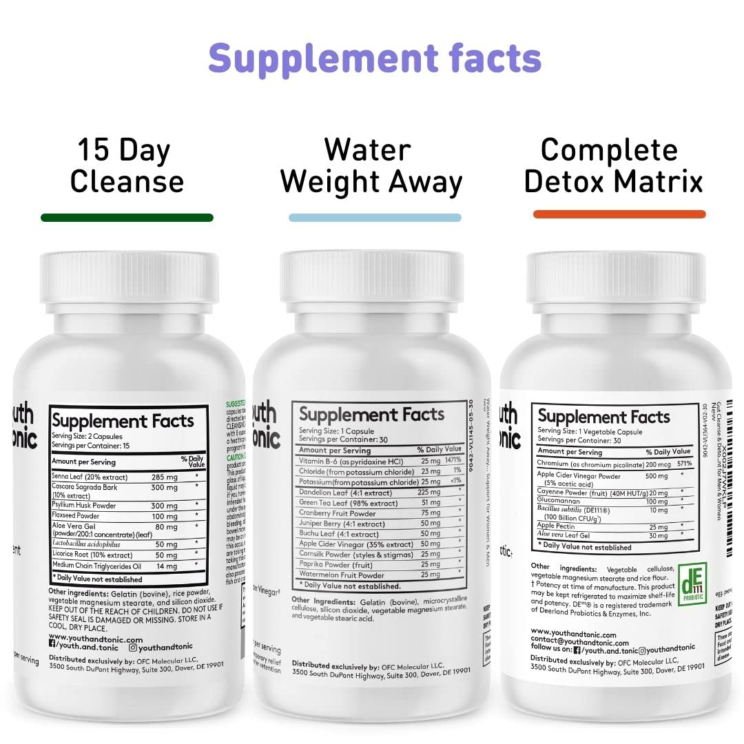 Youth & Tonic Complete Body Detox for Cleanse, Normal Acidity Gut Level and Water Youth & Tonic buy supplements canada